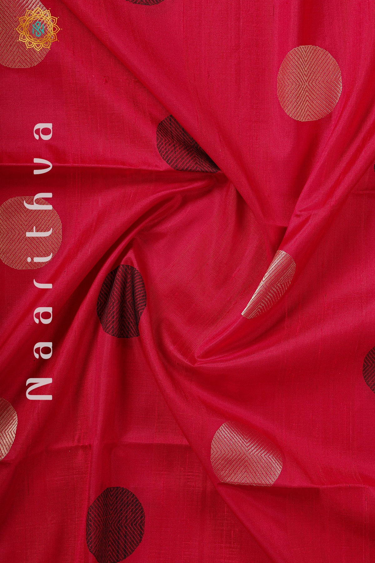 RED WITH GREY & BLACK - PURE KANJIVARAM SOFT SILK