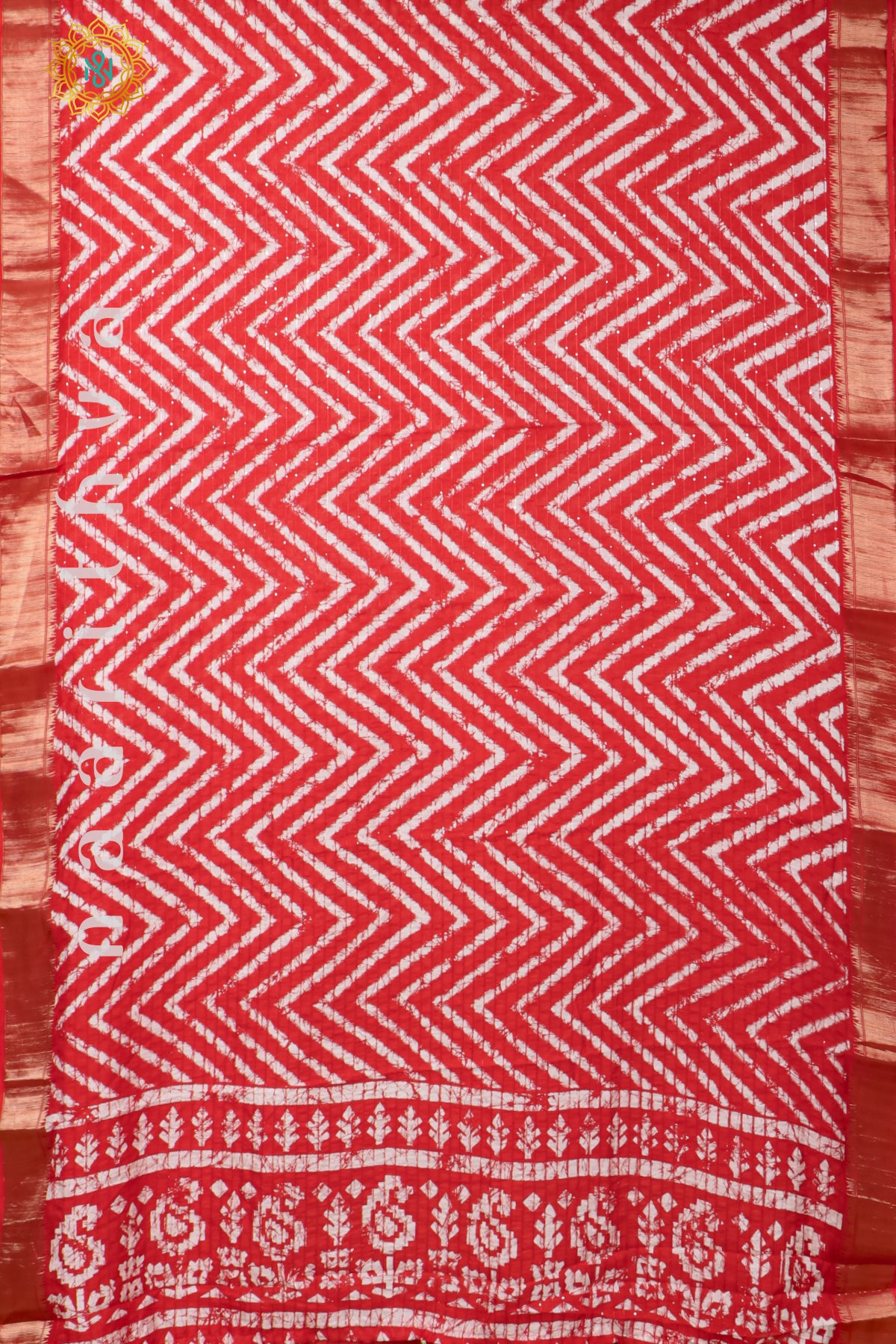 RED - DOLA SILK WITH SEQUINS WORK