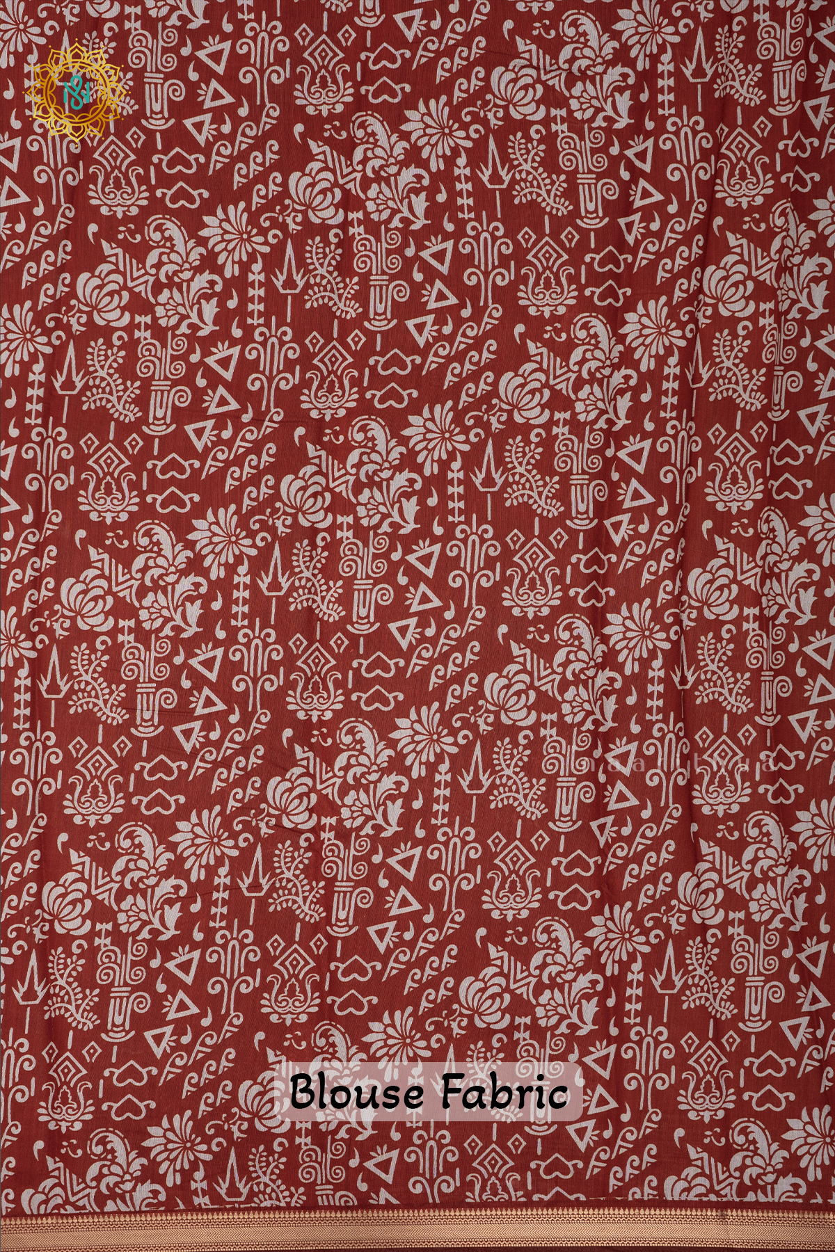 YELLOW WITH RUST ORANGE - VISCOSE COTTON