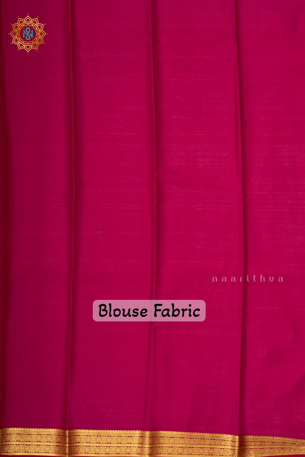 NAVY BLUE WITH PINK - PURE MYSORE CREPE SILK