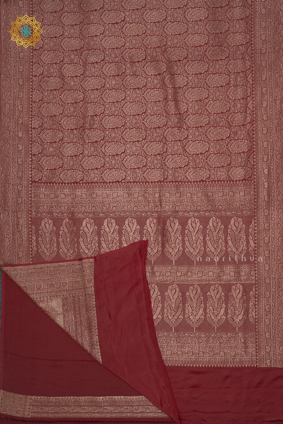 MAROON - PURE BANARASI CREPE