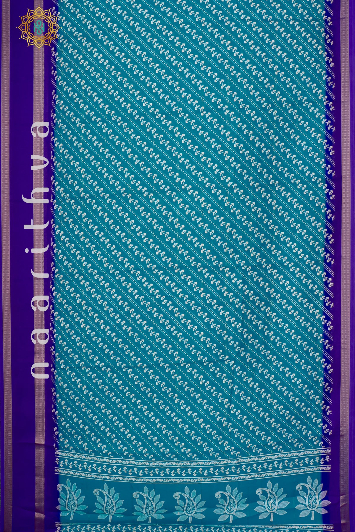 SKY BLUE WITH VIOLET -  SEMI GEORGETTE