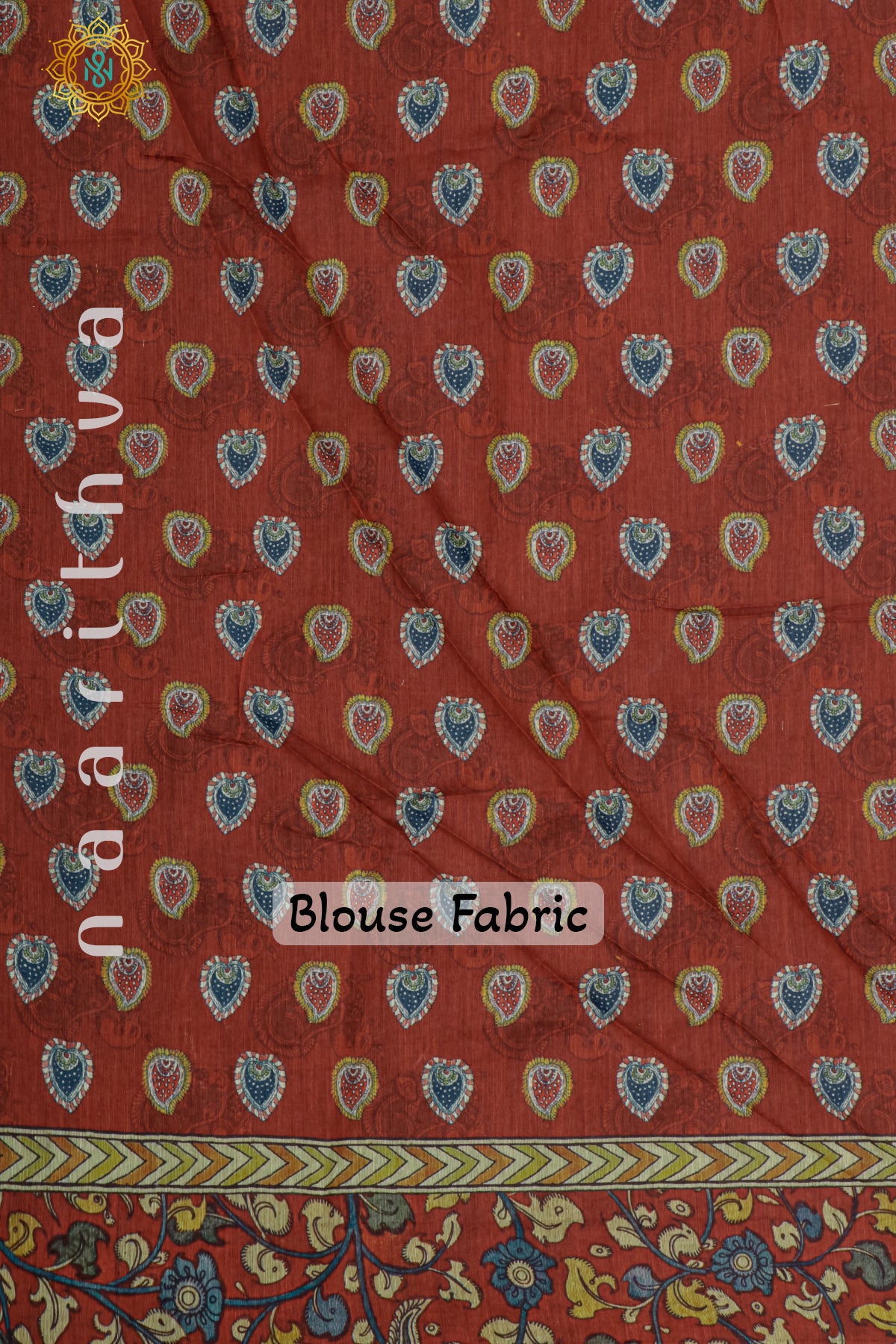 BLUE WITH RED - CHANDERI SILK COTTON