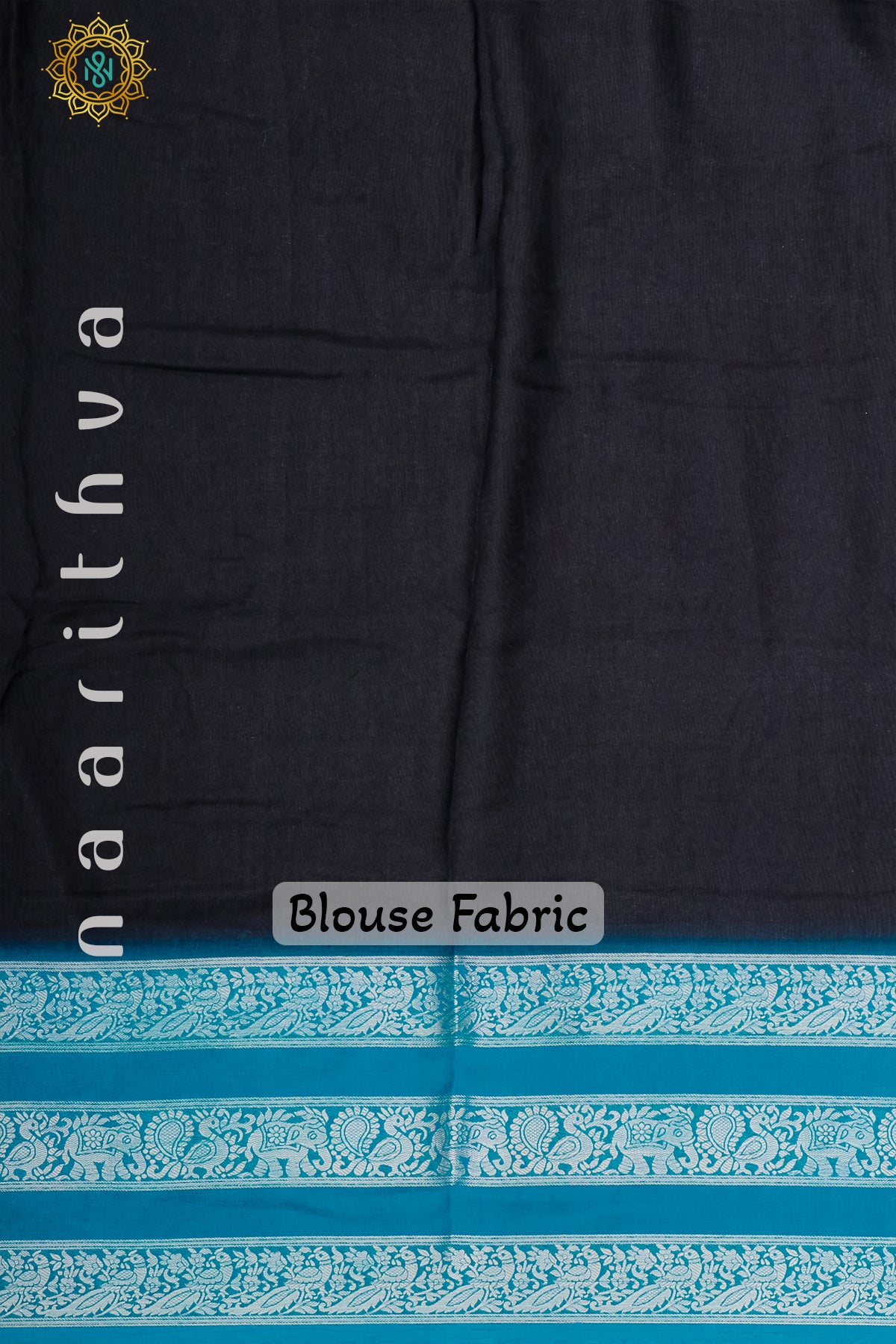 BLACK WITH SKY BLUE - SEMI GEORGETTE