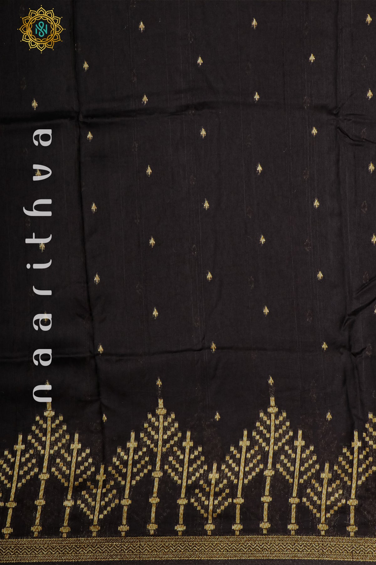 BLACK - SEMI BANARASI RAW SILK