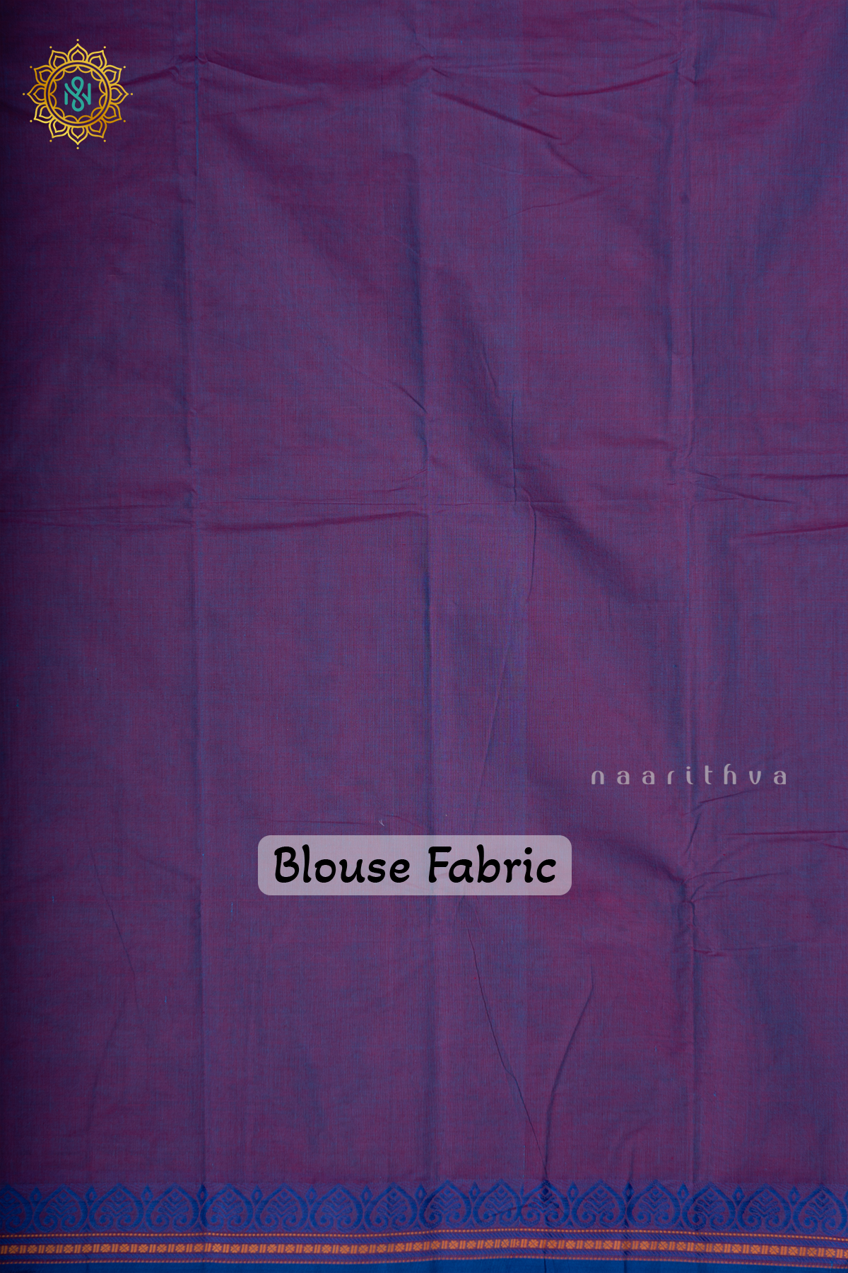 Dual Shade Of Blue Chettinad Cotton Saree With Thread Woven Buttas & Contrast Border