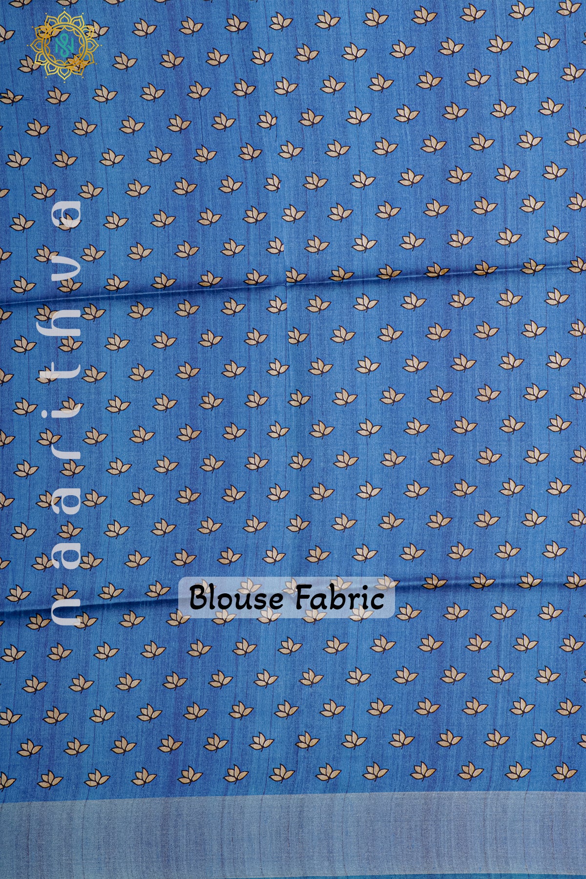 BIEGE WITH SKY BLUE - SEMI TUSSAR SILK