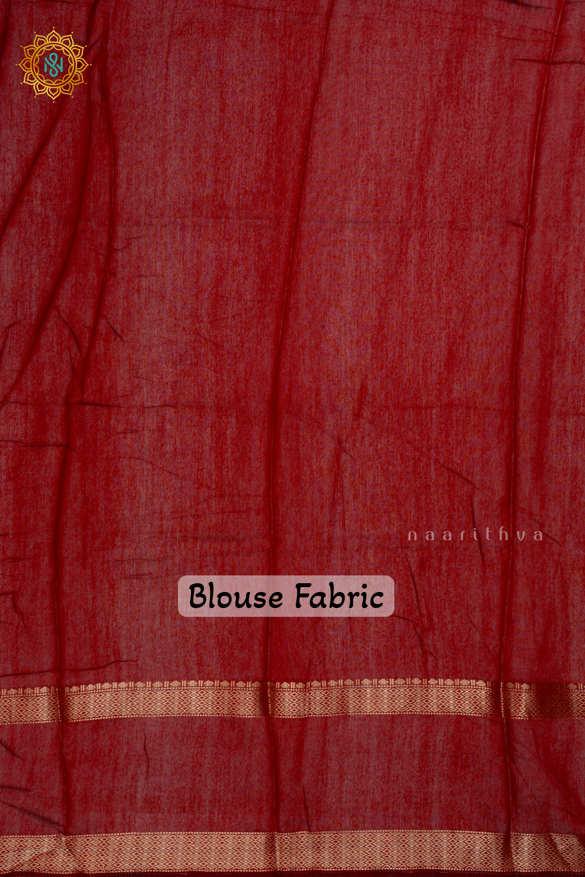RED - SOFT COTTON SAREE PLAIN BODY WITH KALAMKARI PRINTED ZARI BORDER