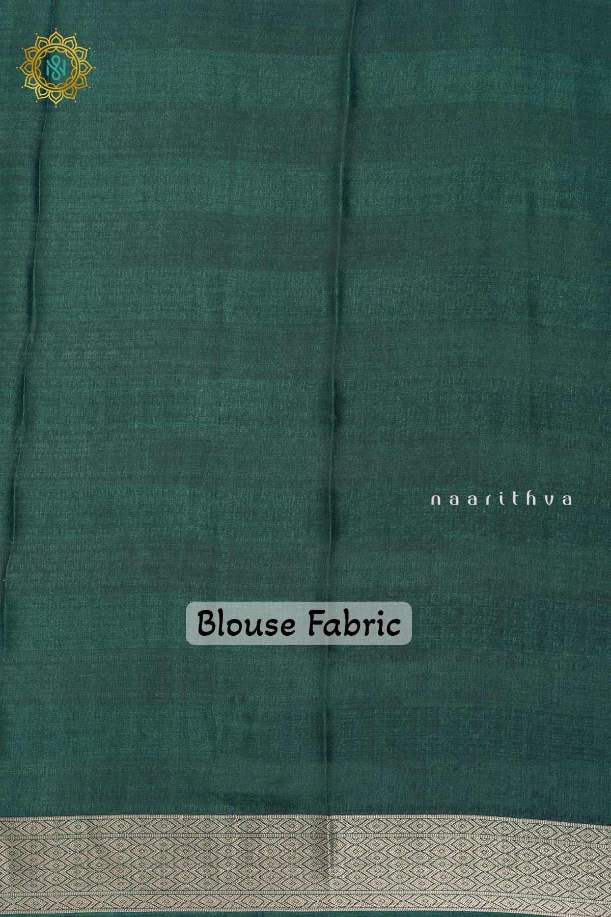 WHITE WITH BOTTLE GREEN - JUTE COTTON