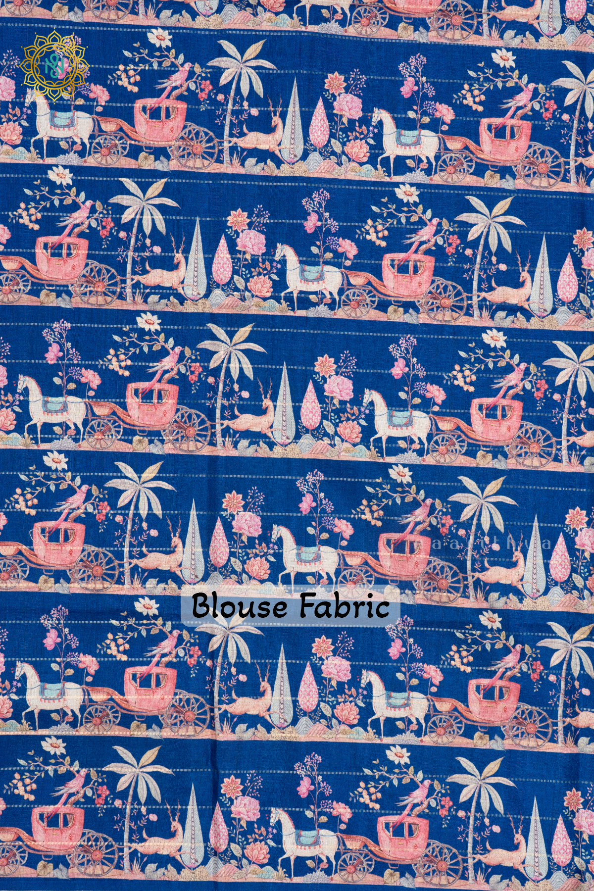 AQUA BLUE WITH BLUE - SEMI TUSSAR