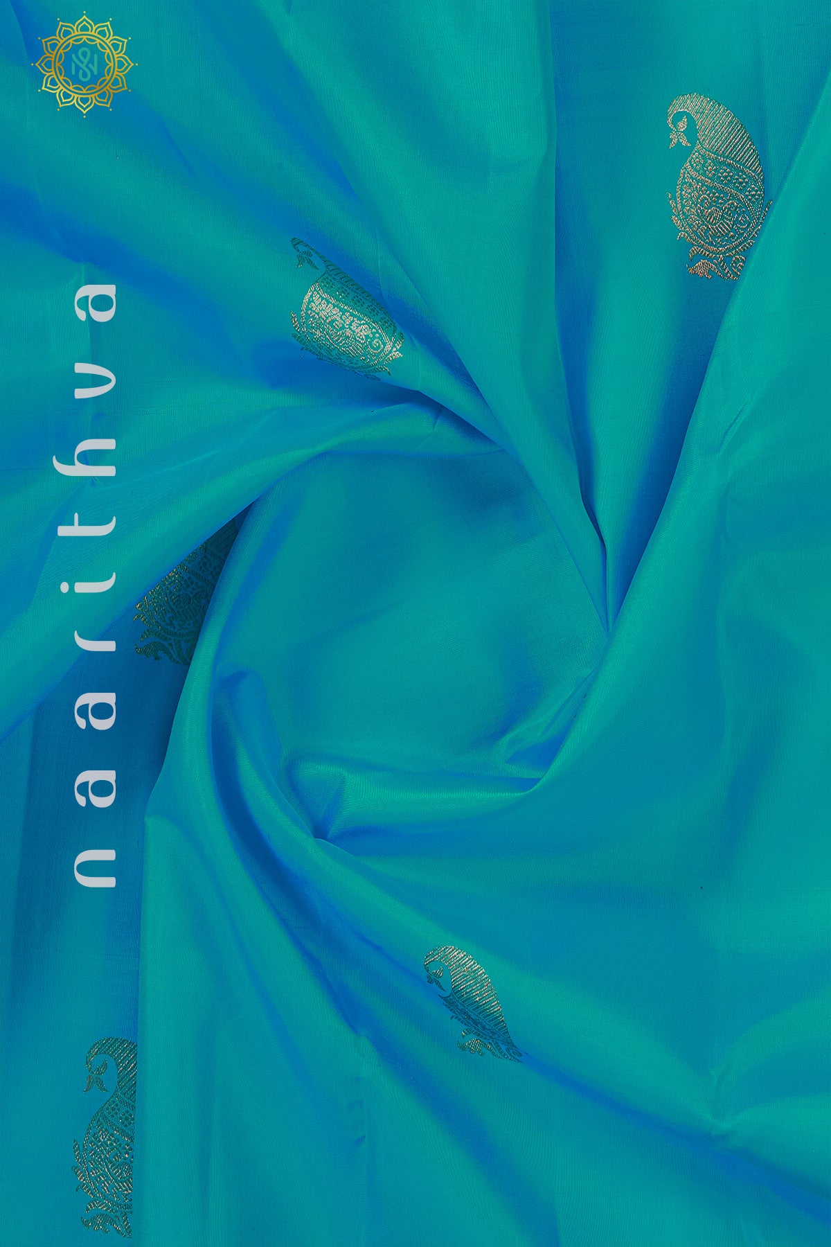 SKY BLUE WITH YELLOW - PURE KANJIVARAM SILK