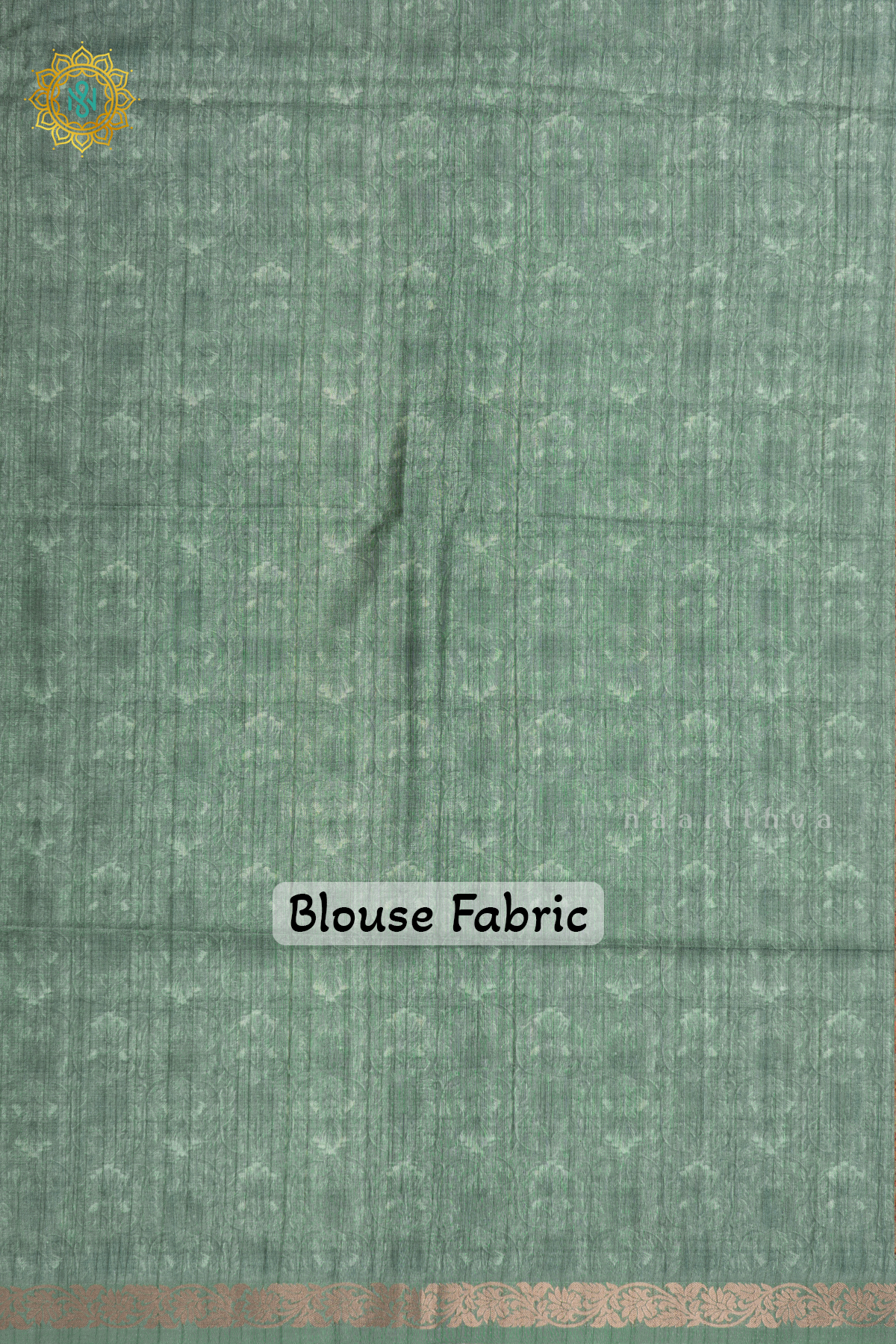 Aqua Green Semi Tussar Silk Saree With Printed Body And Zari Border