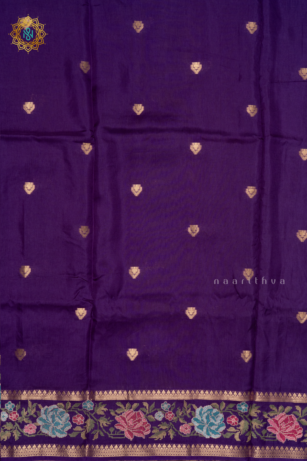 PURPLE - SEMI CREPE SILK WITH EMBROIDERY