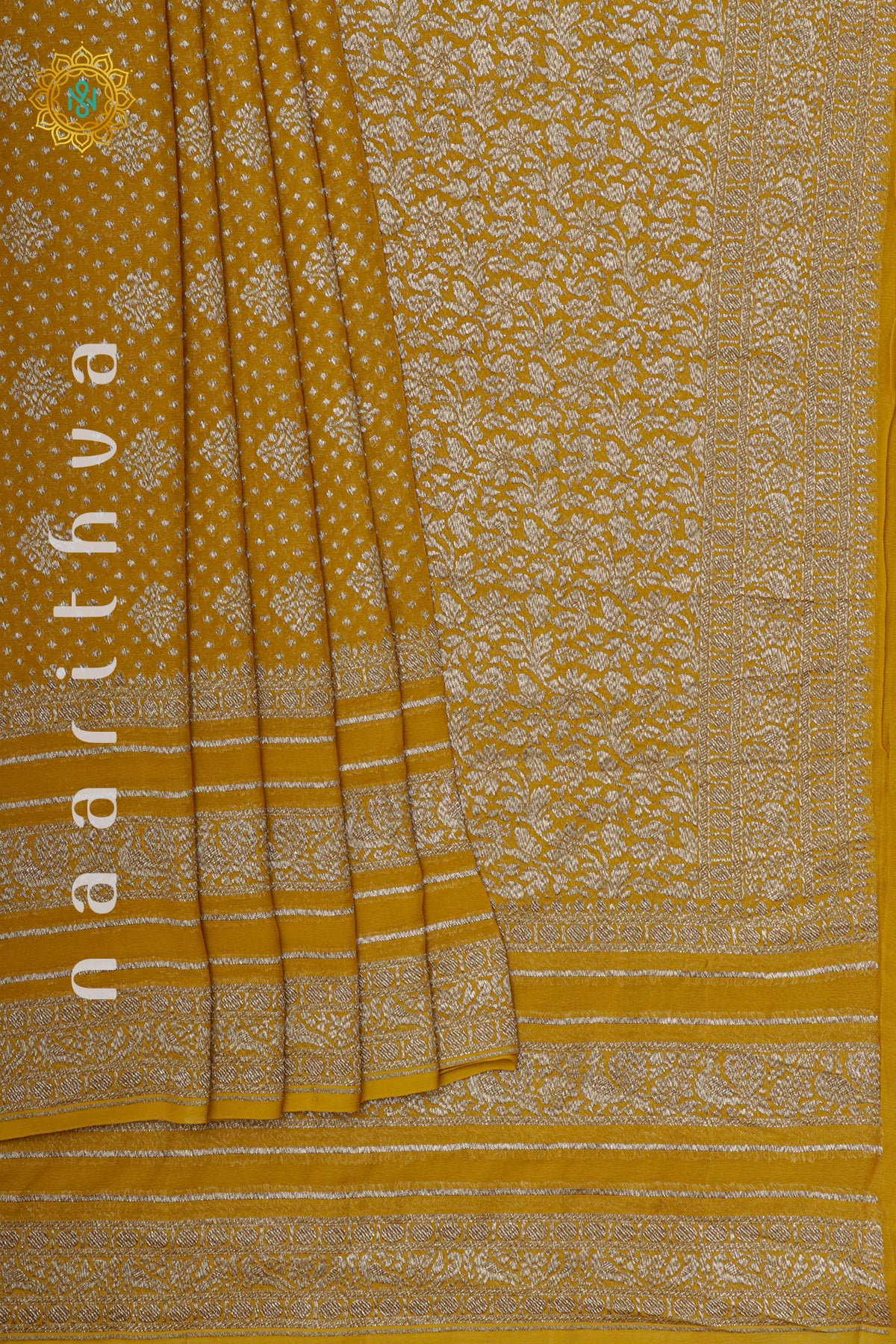 YELLOW - PURE BANARASI KHADDI GEORGETTE