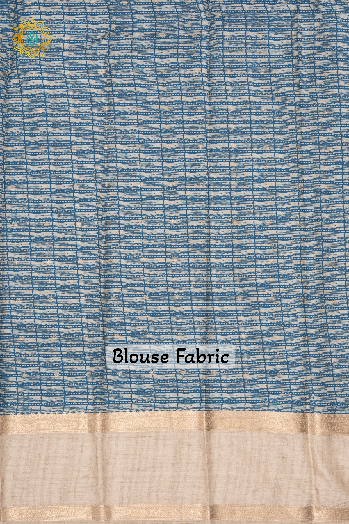 TEAL BLUE WITH BEIGE - SEMI TUSSAR SILK