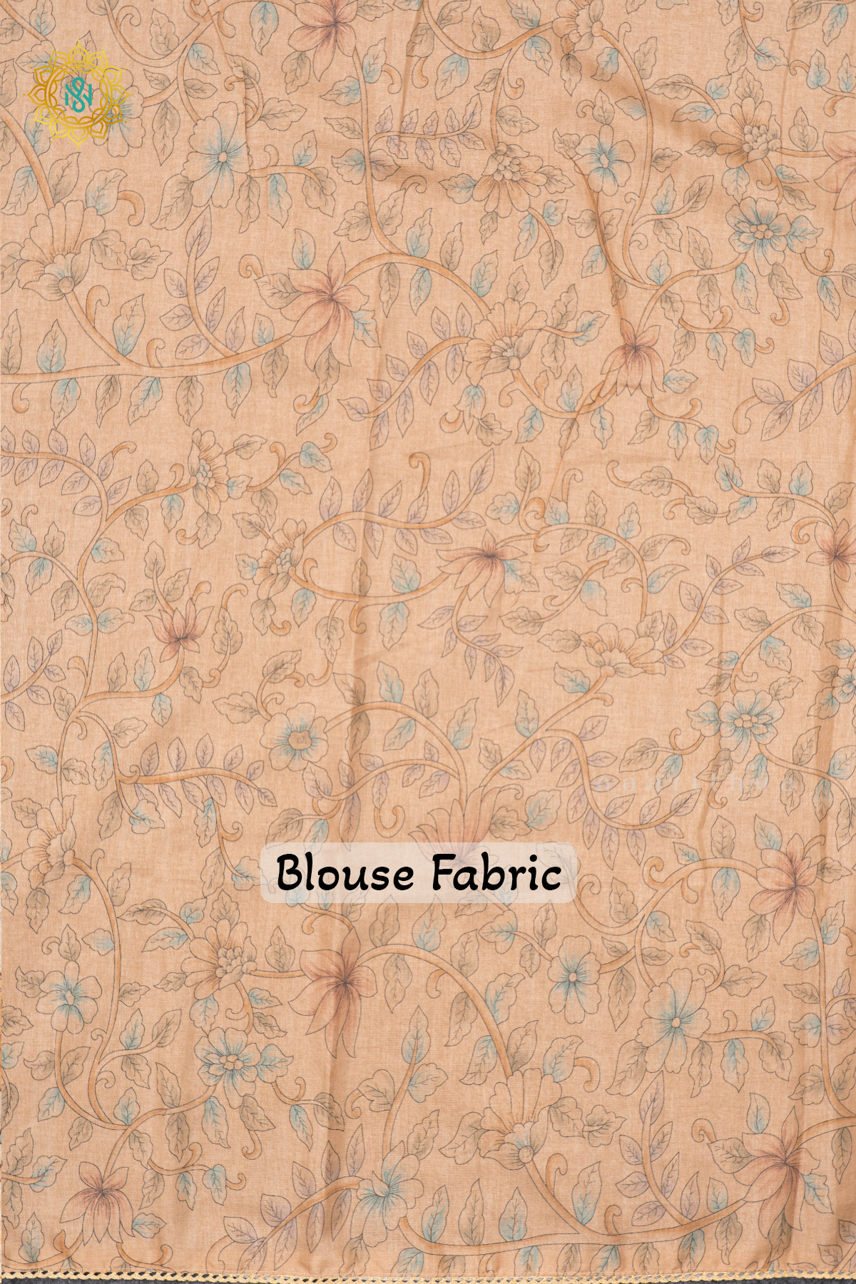 OFF WHITE WITH BEIGE - LINEN TISSUE WITH APPLIQUE WORK