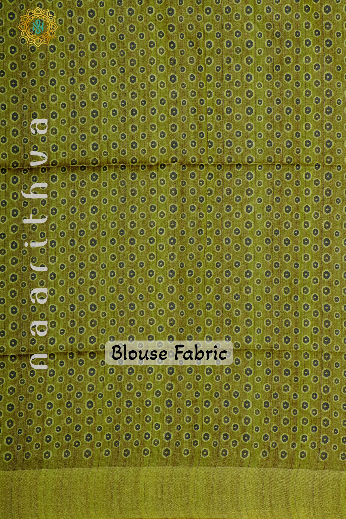 BIEGE WITH GREEN - SEMI TUSSAR SILK