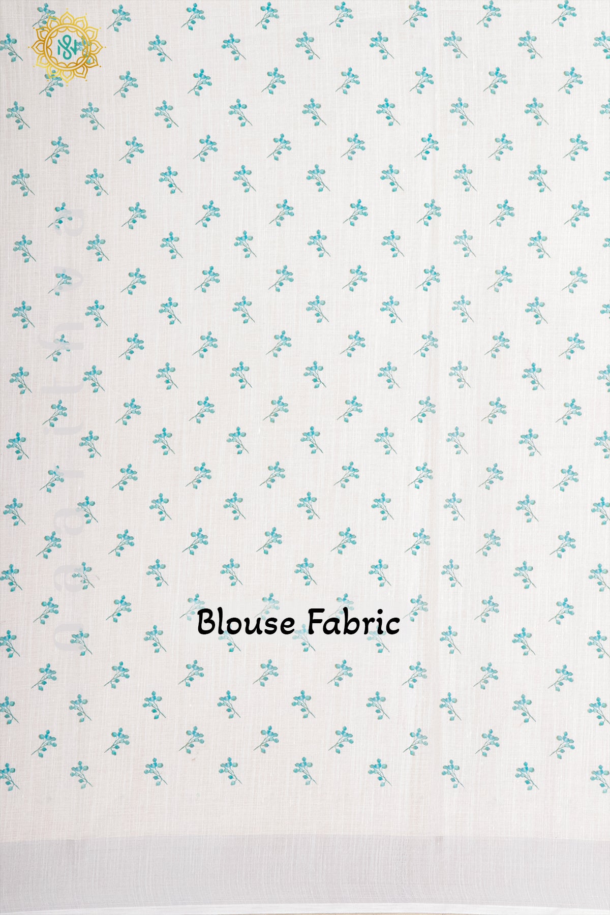 WHITE WITH AQUA BLUE - LINEN BY COTTON