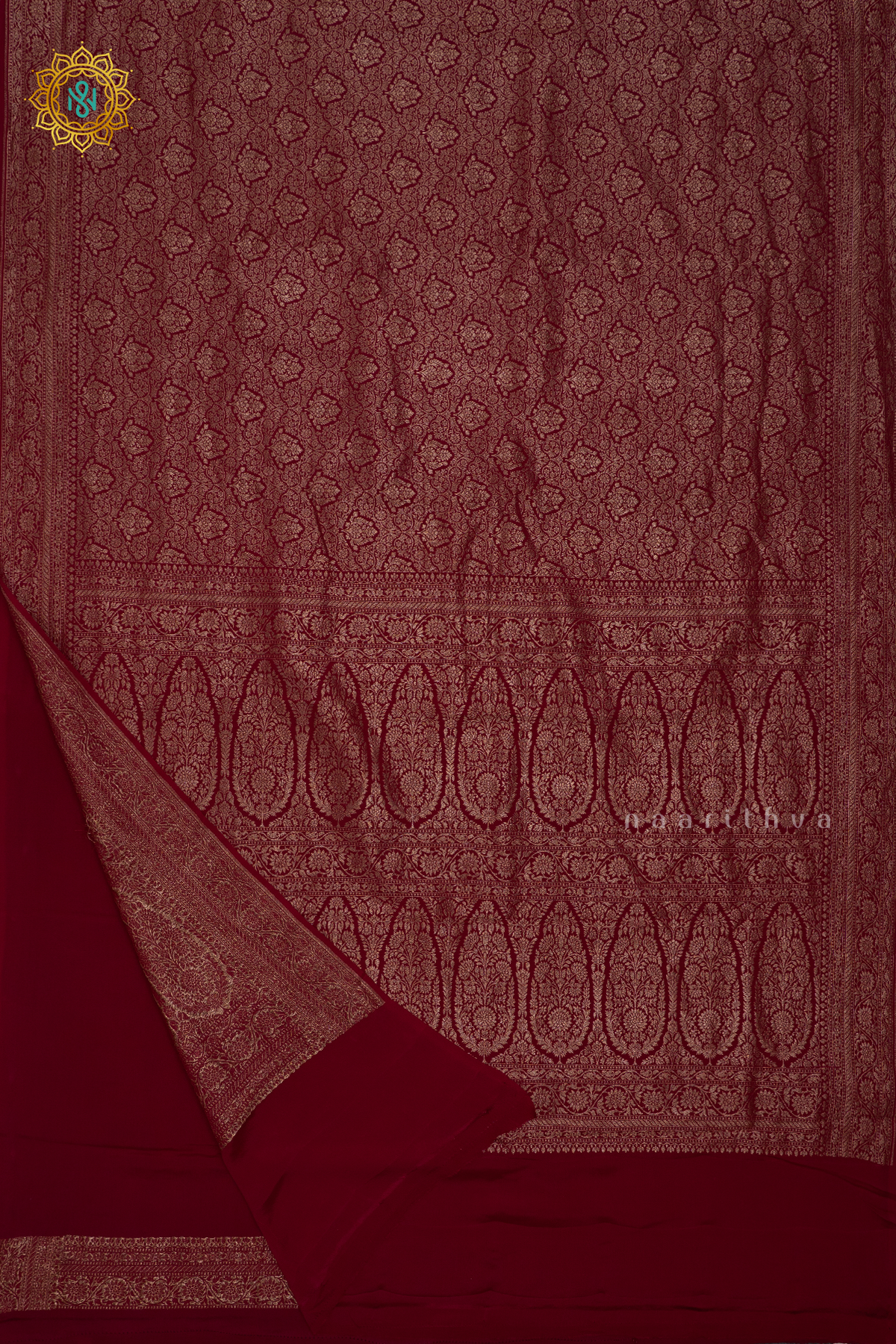 MAROON - PURE BANARASI CREPE