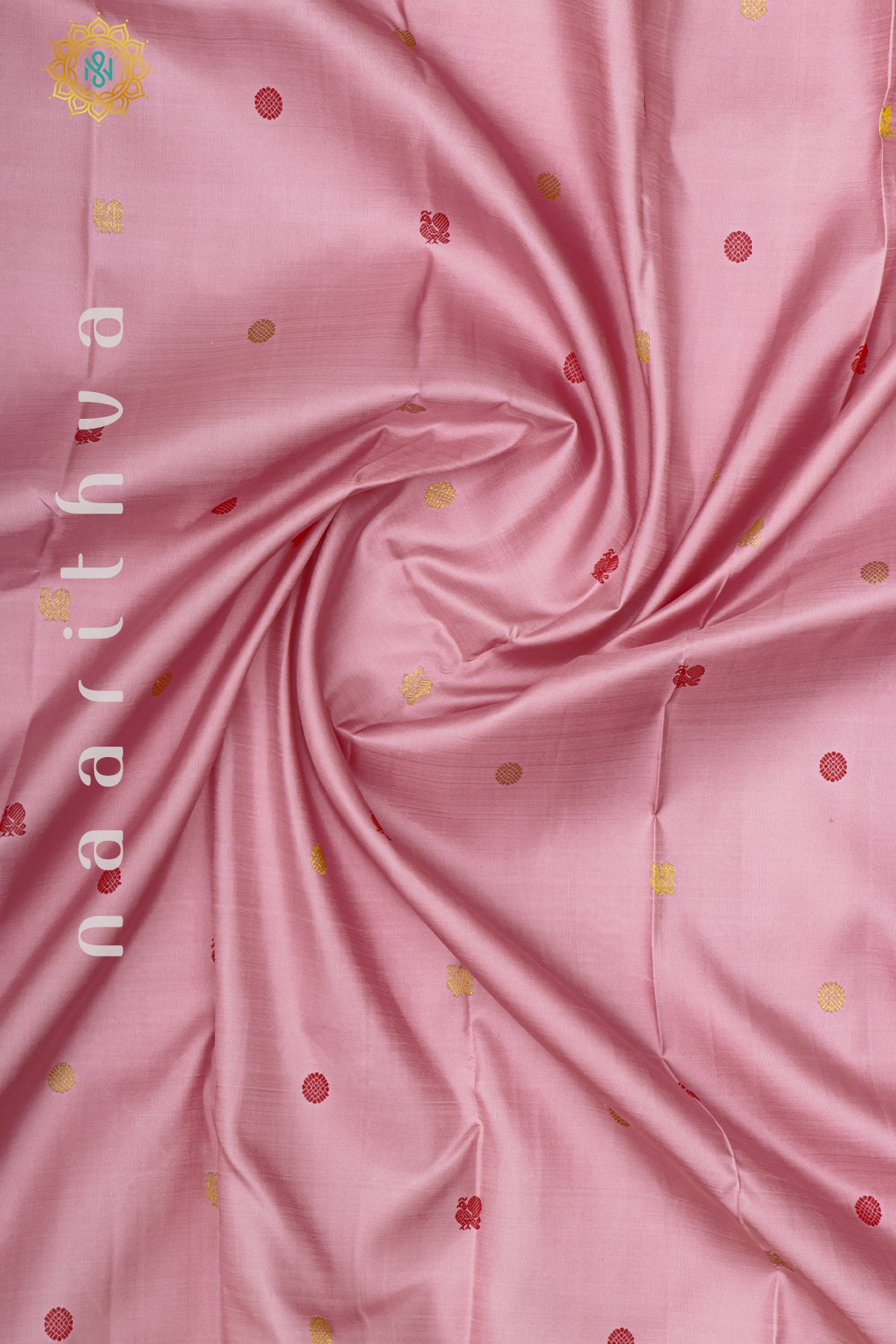 LIGHT PINK WITH RED - PURE KANJIVARAM SILK