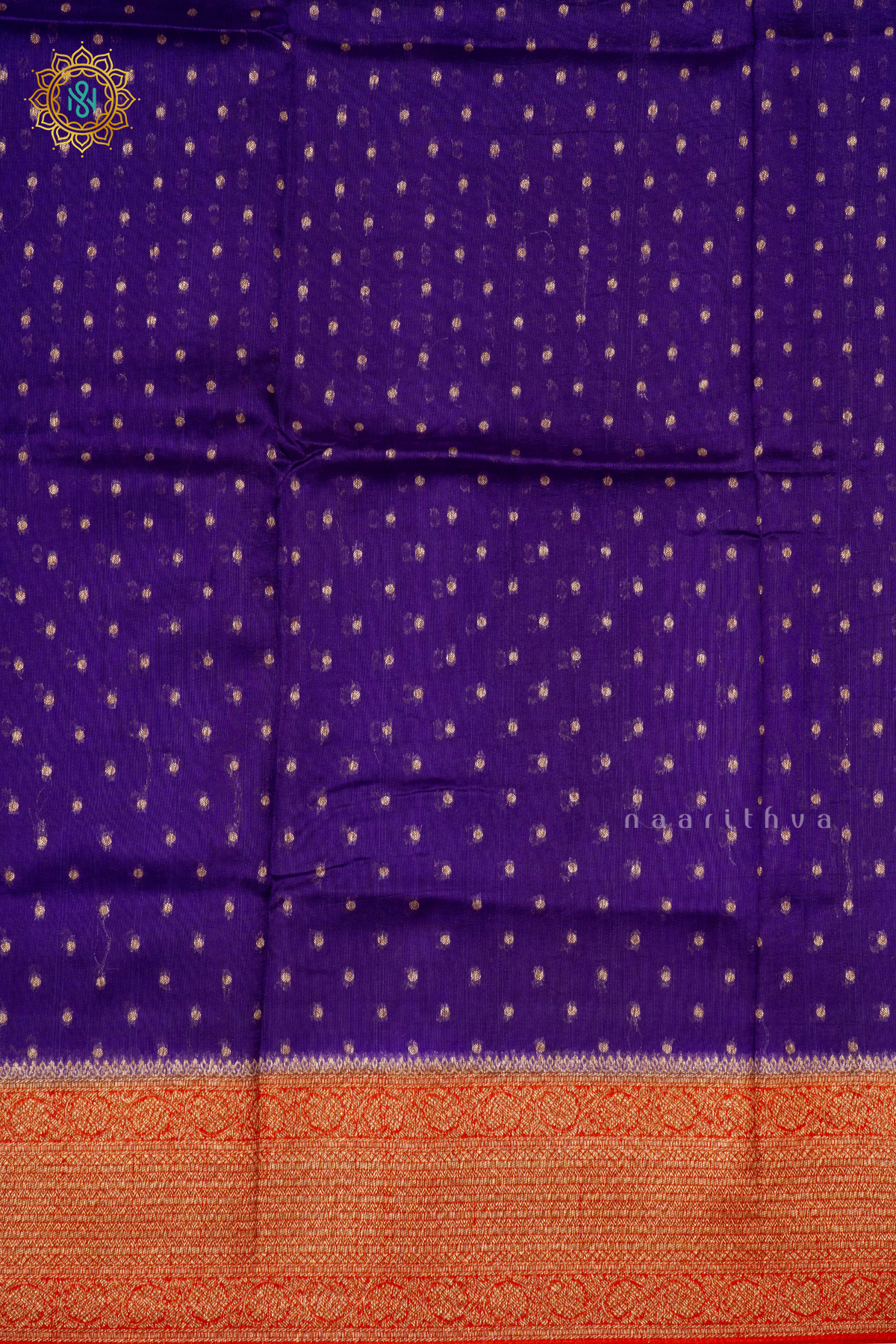 PURPLE WITH RED - SEMI BANRASI RAW SILK