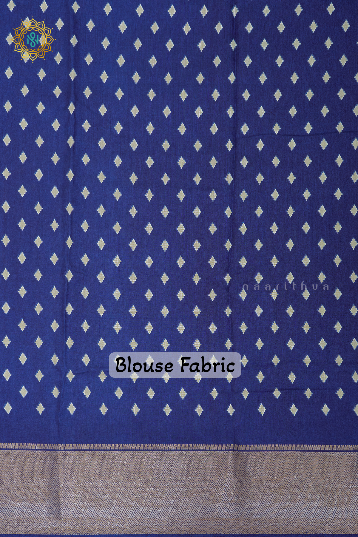 WHITE WITH SKY BLUE & BLUE - DOLA SILK