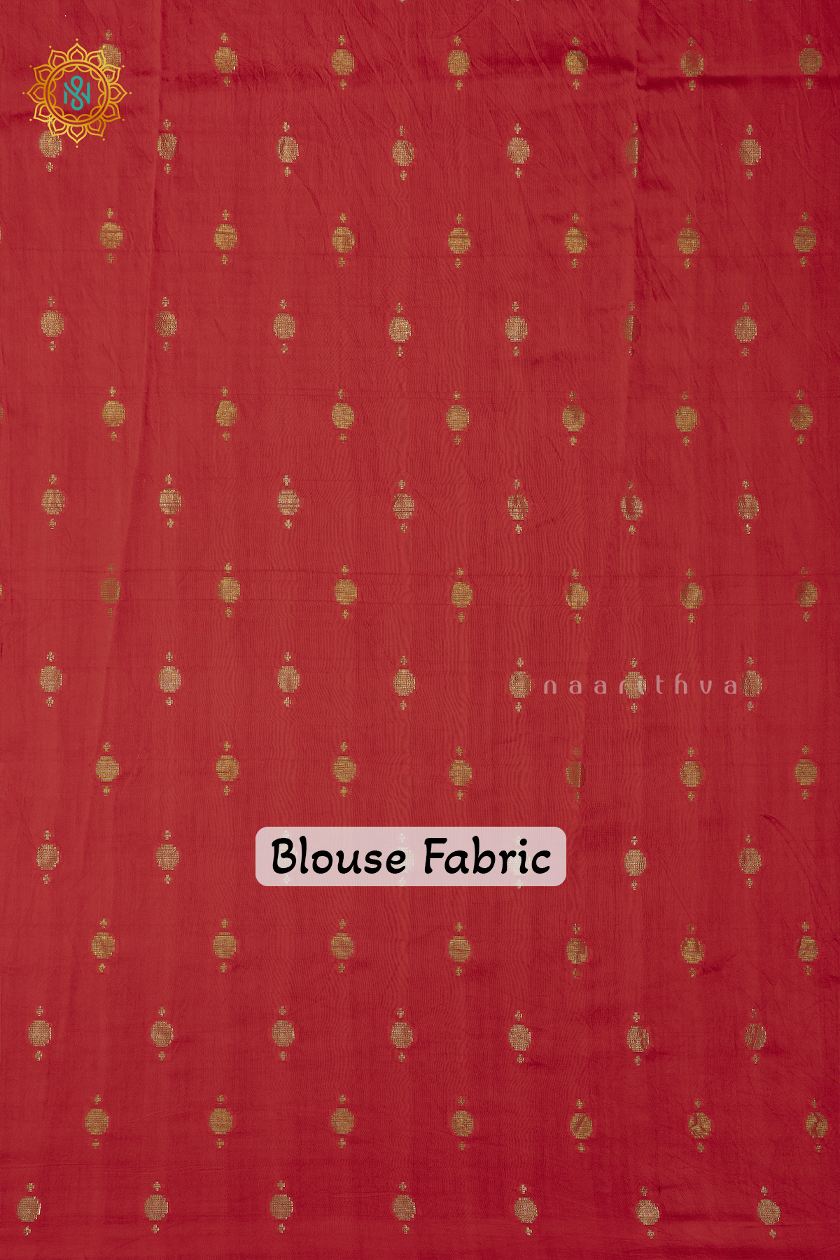 OLIVE GREEN WITH ORANGISH RED - SEMI CREPE SILK