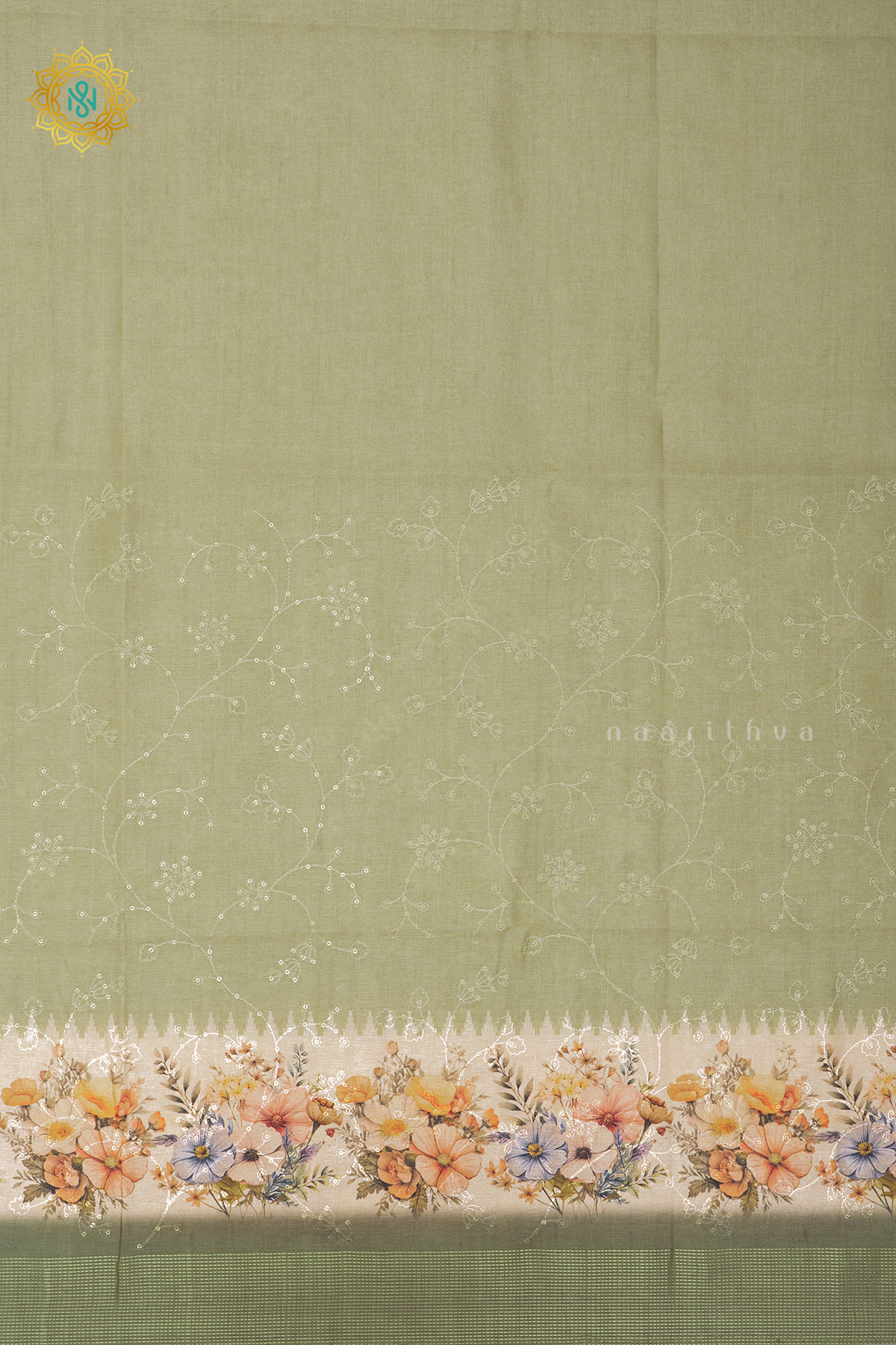 PISTA GREEN - SEMI TUSSAR SILK