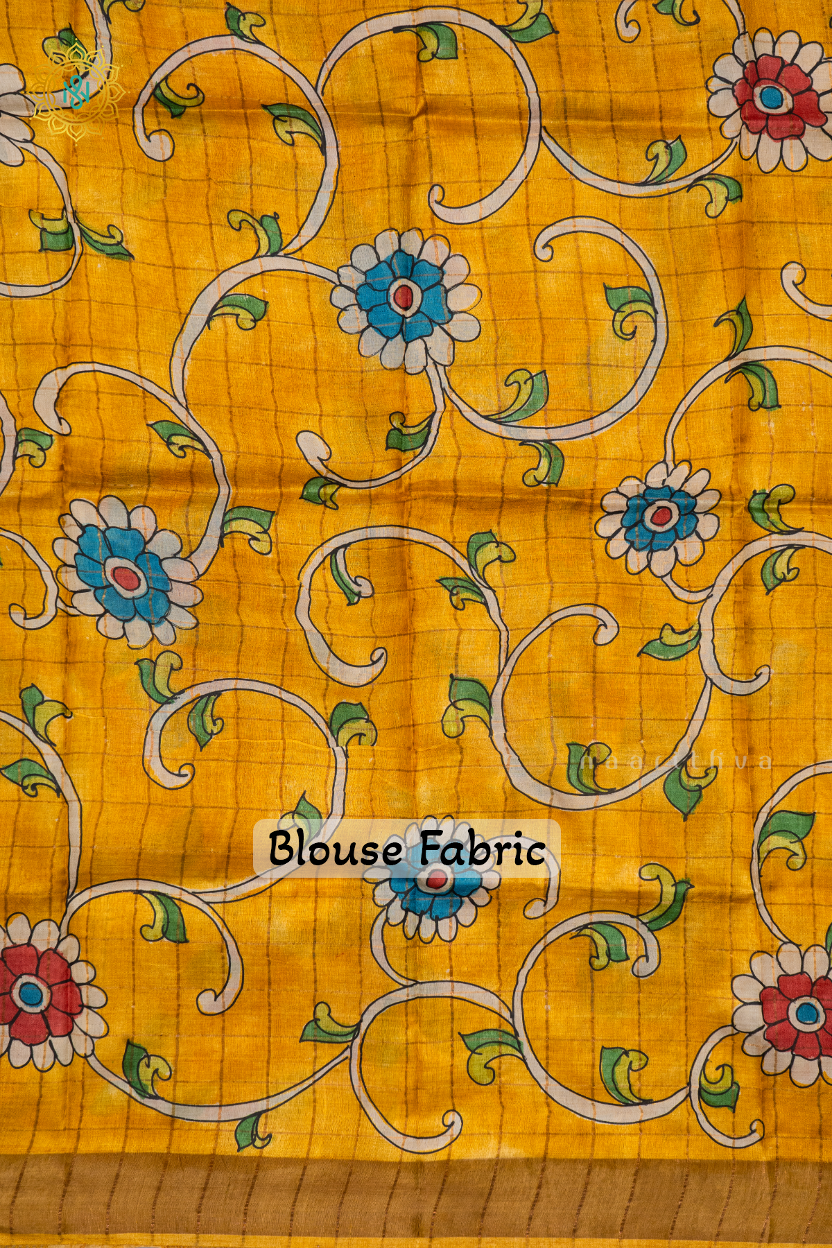 PISTA GREEN WITH MUSTARD - PURE TUSSAR SILK