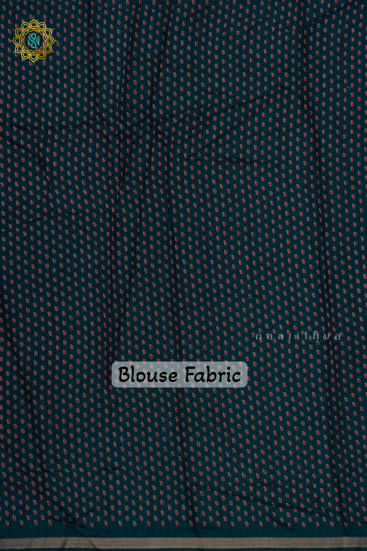 RED WITH PEACOCK BLUE - SOFT COTTON