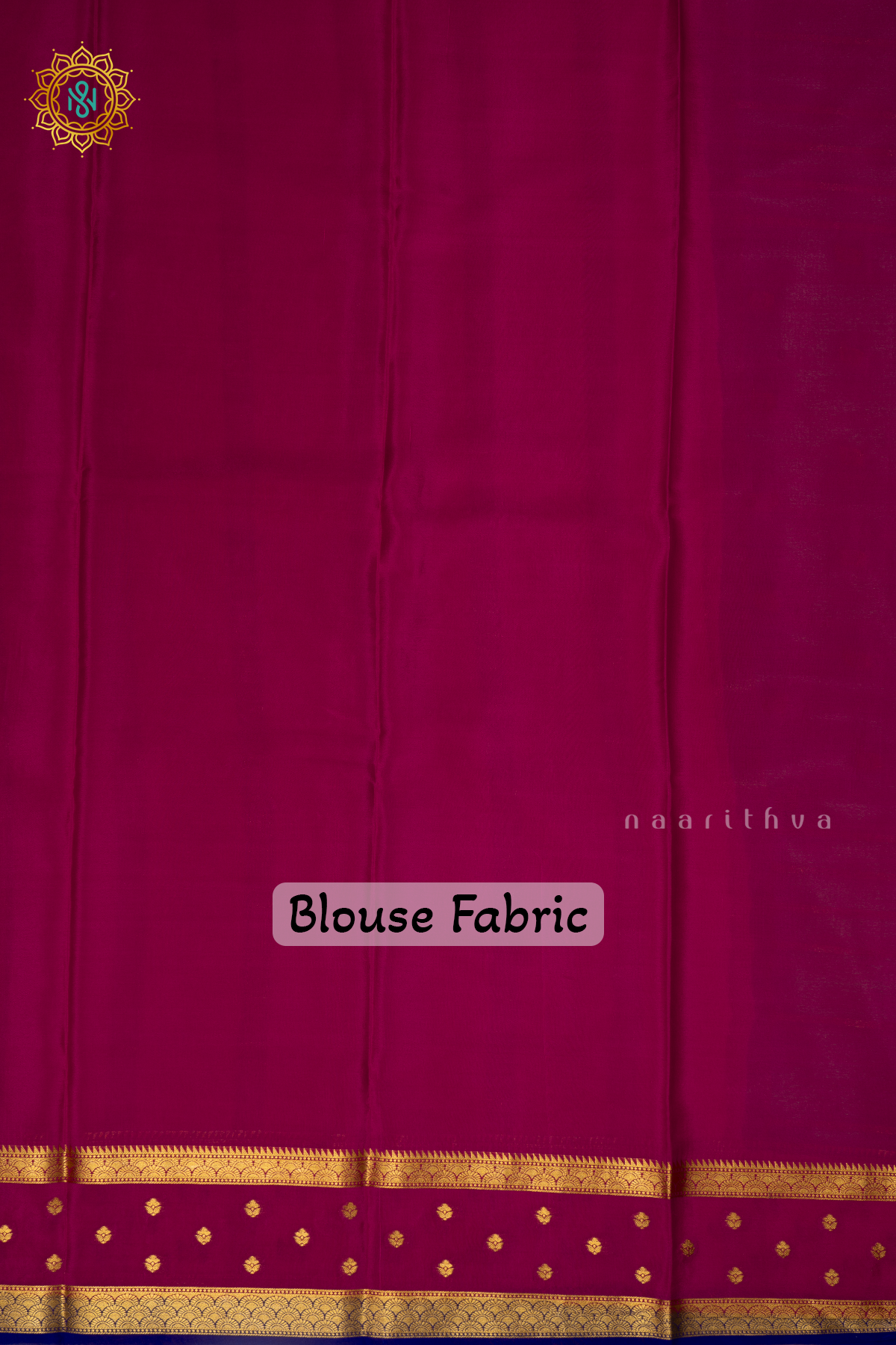 PISTA GREEN WITH RANI PINK AND NAVY BLUE - PURE MYSORE CREPE SILK