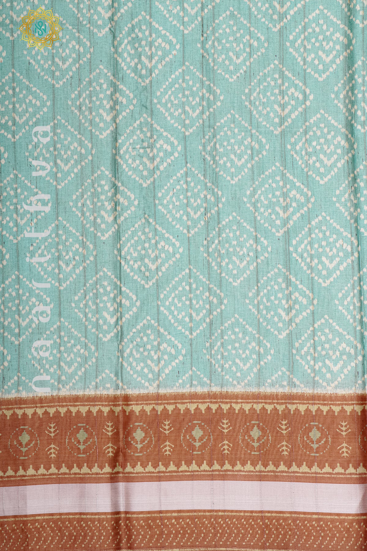 AQUA BLUE WITH RUST ORANGE - KOTHA TUSSAR