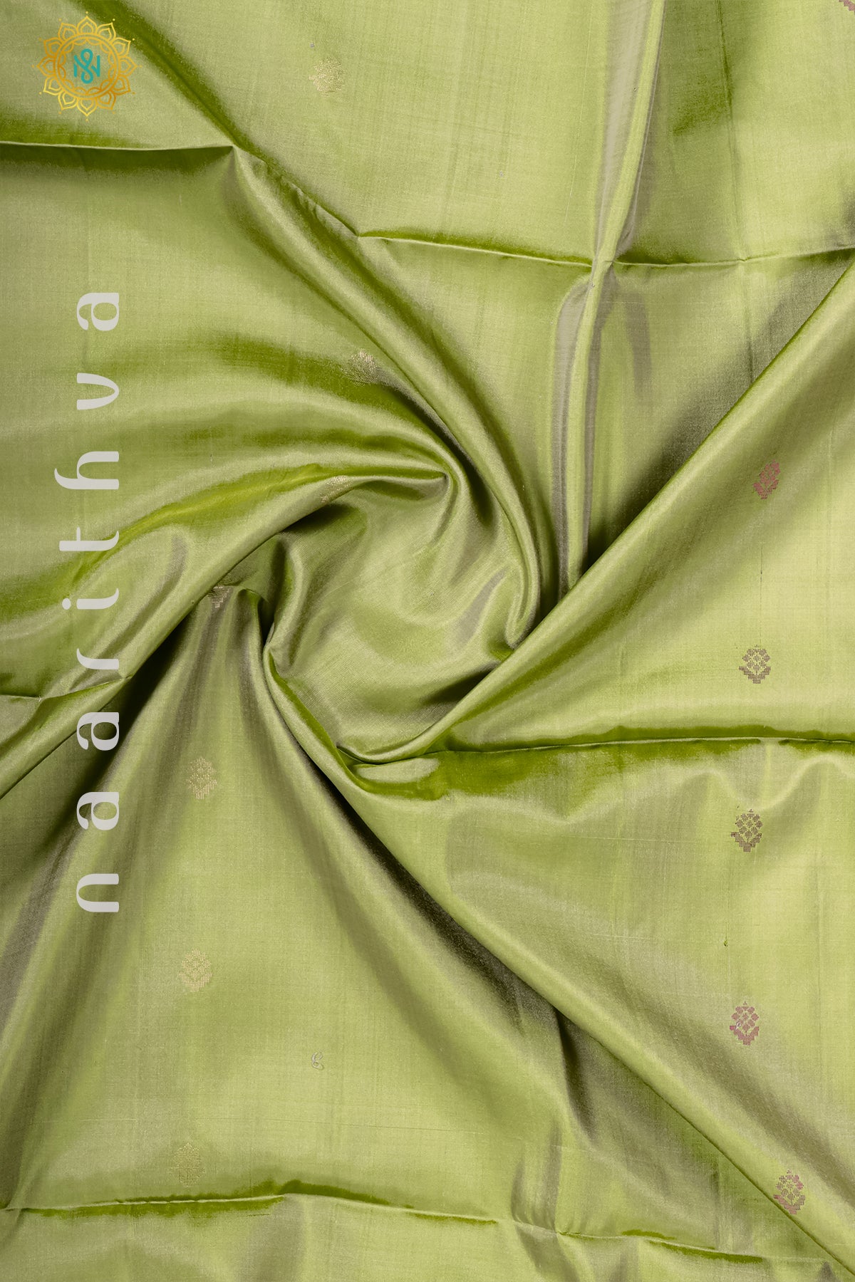 GREEN WITH CREAM - PURE KANJIVARAM SOFT SILK