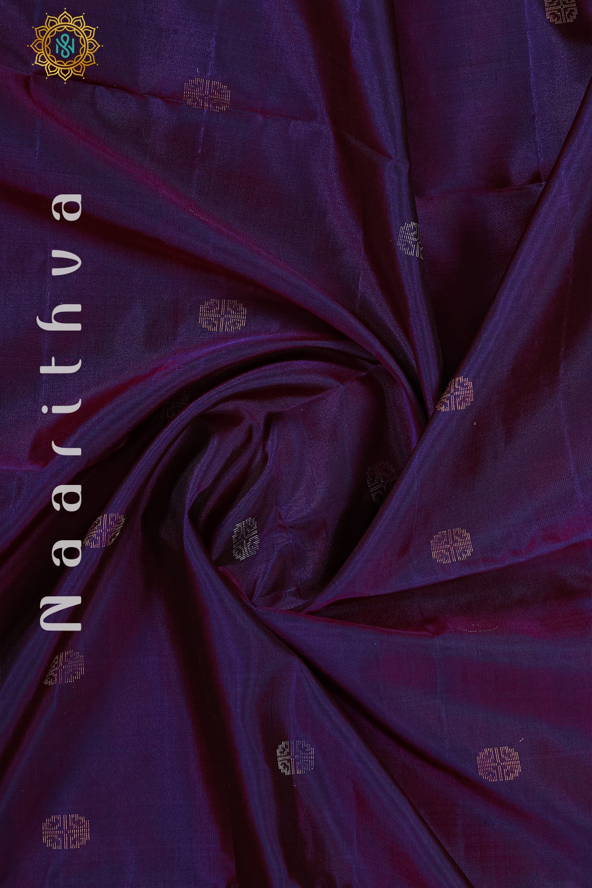 PURPLE WITH BLUE - PURE KANJIVARAM SOFT SILK