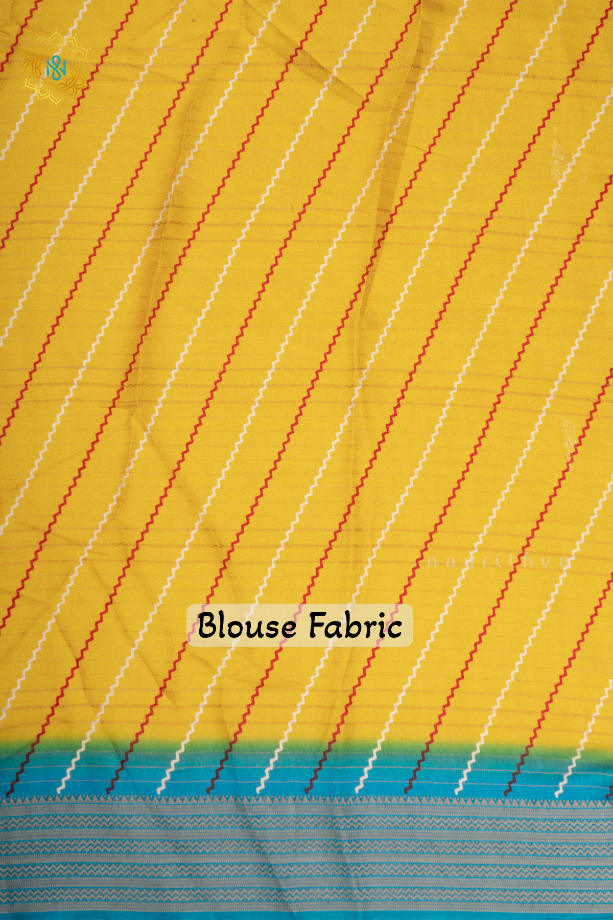 YELLOW WITH SKY BLUE - SEMI GEORGETTE