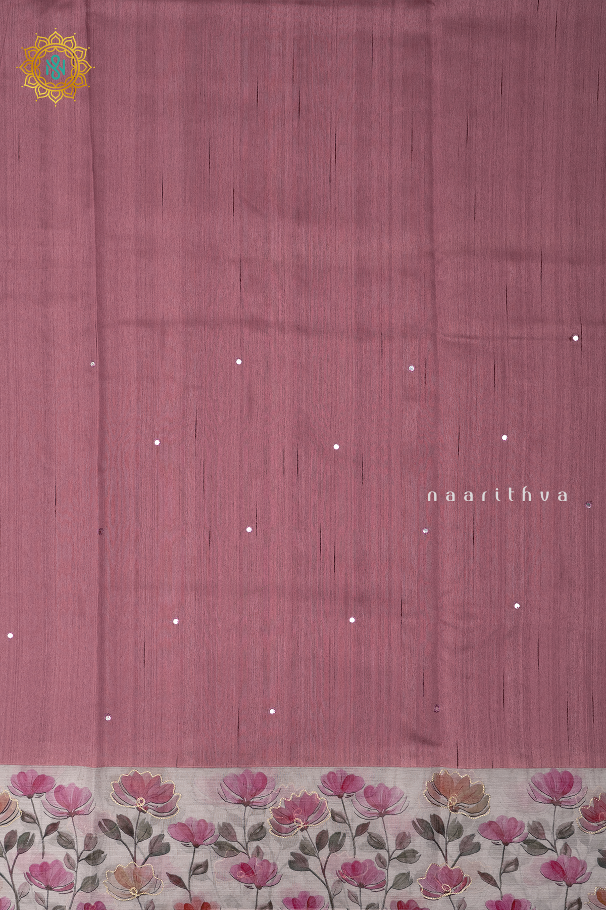 MAUVE WITH OFF WHITE - SEMI TUSSAR
