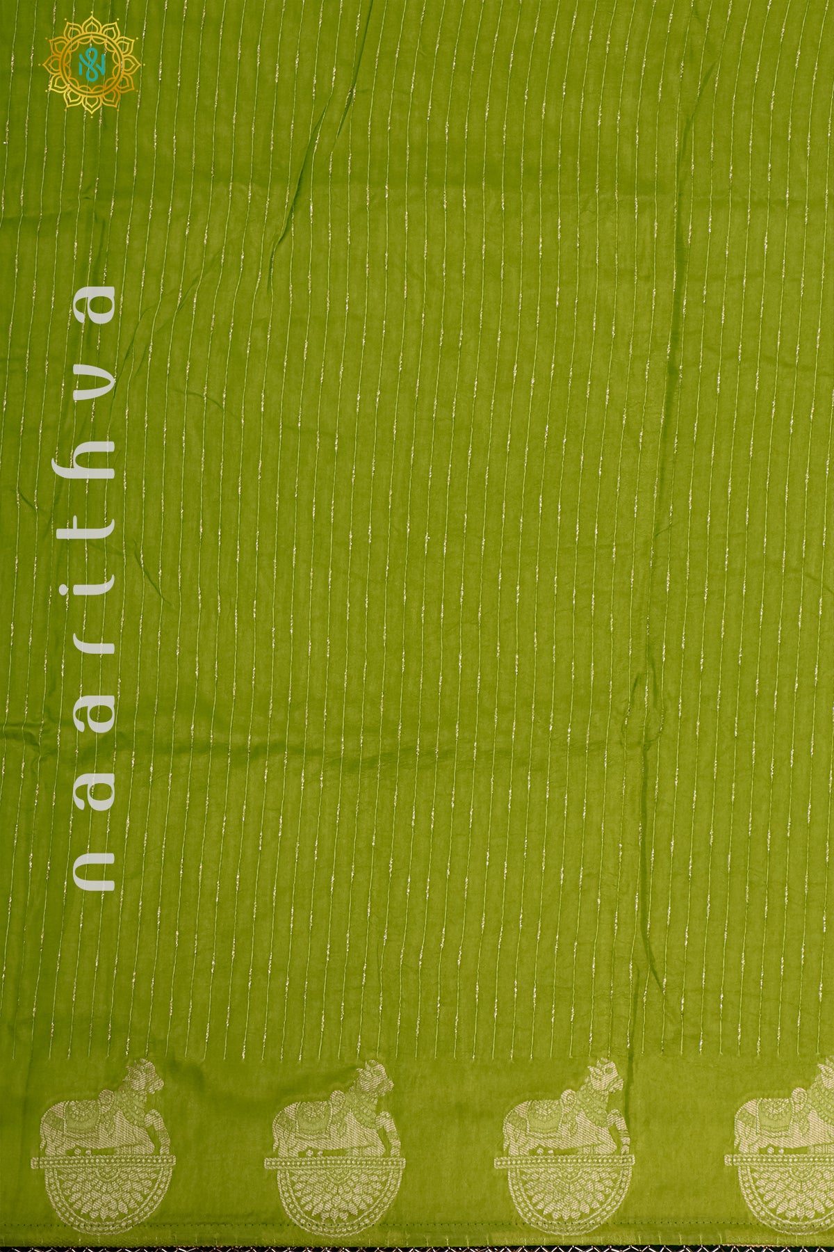 PARROT GREEN WITH BOTTLE GREEN - DOLA SILK