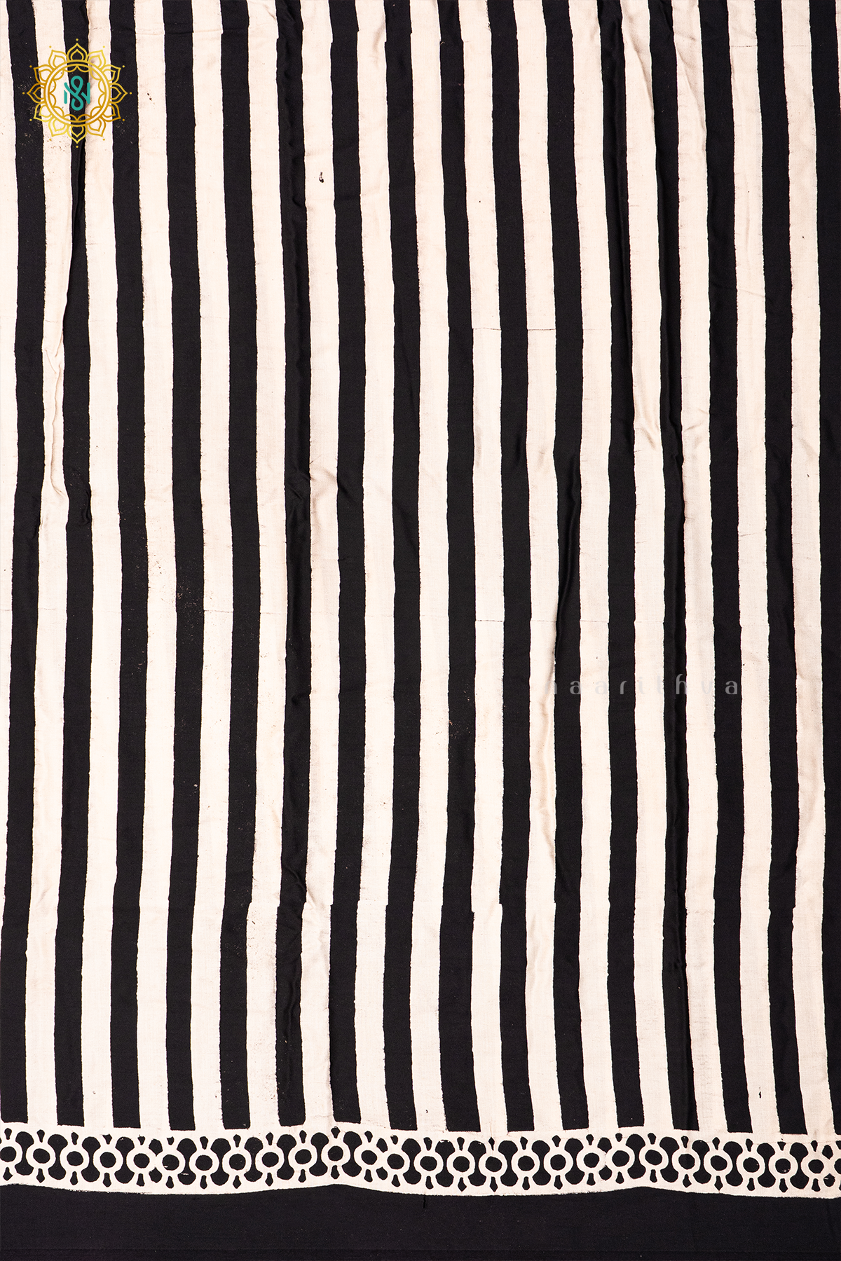 BLACK WITH WHITE & RED - MODAL SILK
