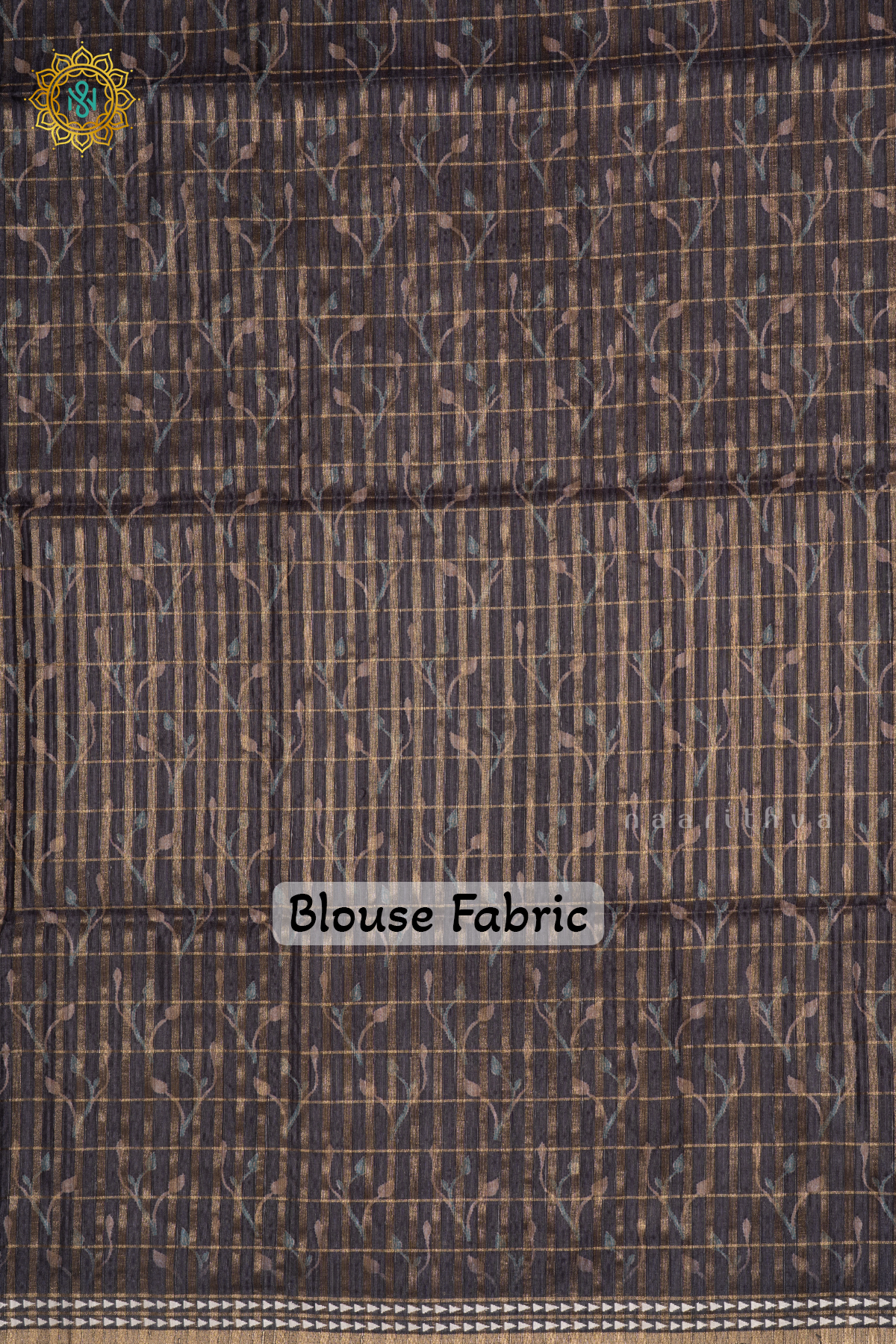 GREY - KOTHA TUSSAR SAREE WITH PRINTED AND ZARI CHECKS BODY, THREAD WOVEN BORDER