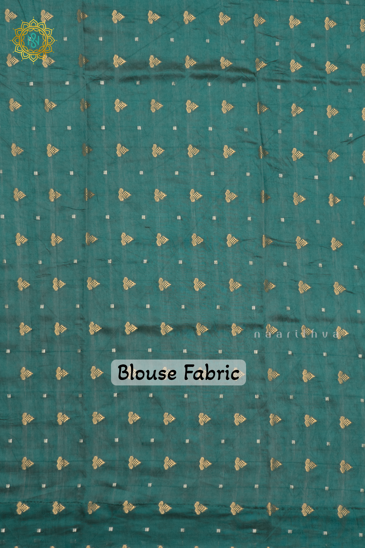 AQUA BLUE WITH OFF WHITE - SEMI CREPE SILK