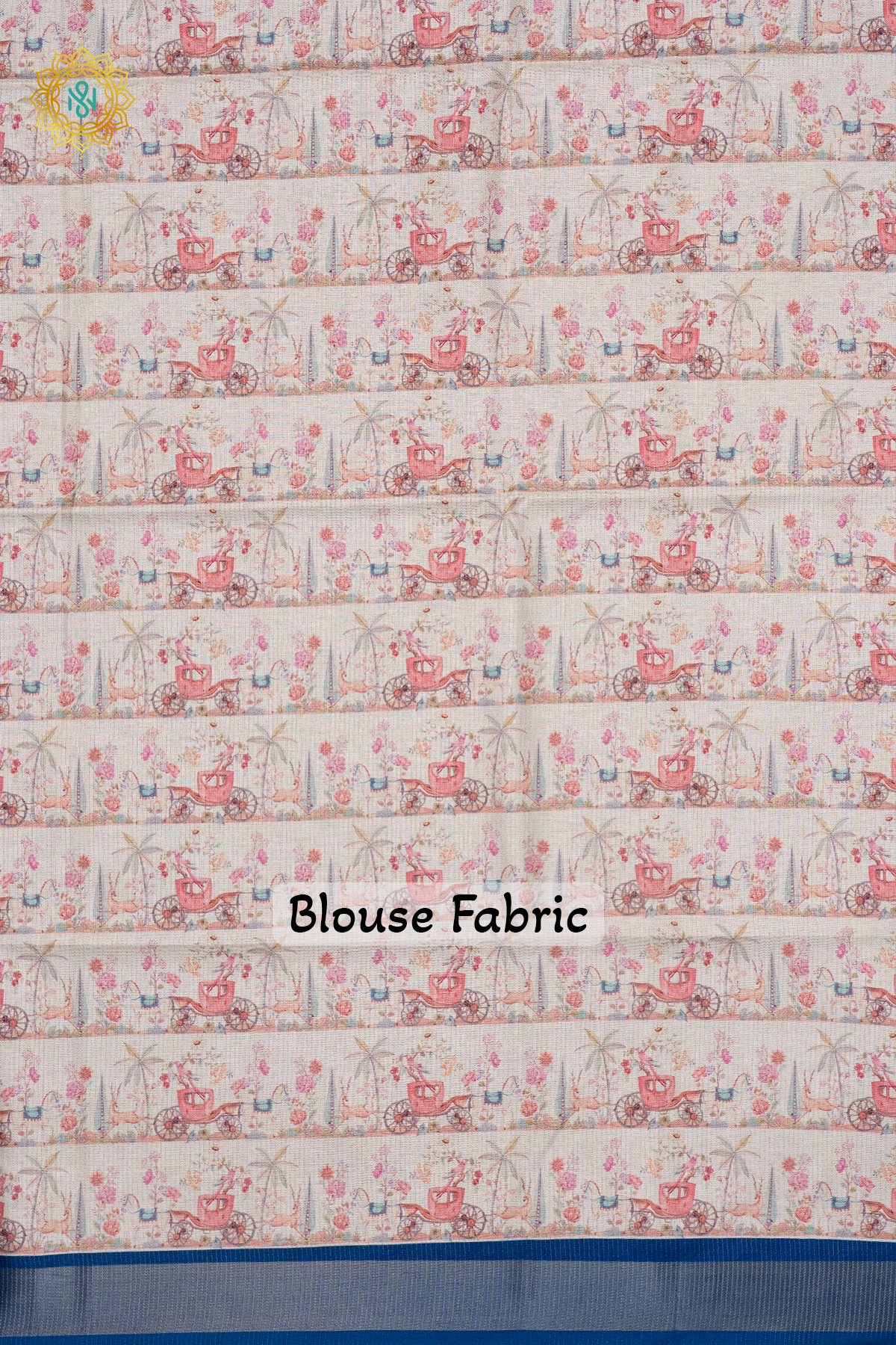 OFF WHITE WITH BLUE - SEMI TUSSAR