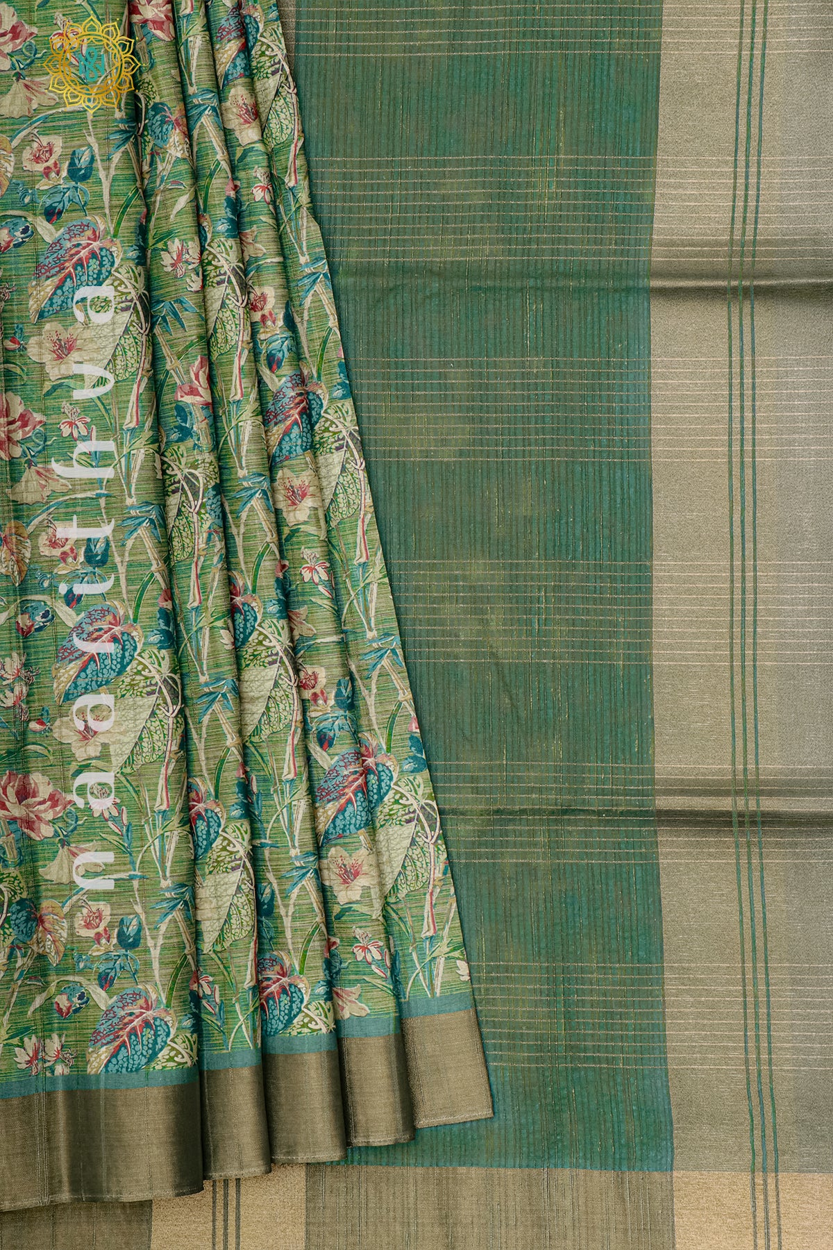 GREEN - SEMI TUSSAR SILK