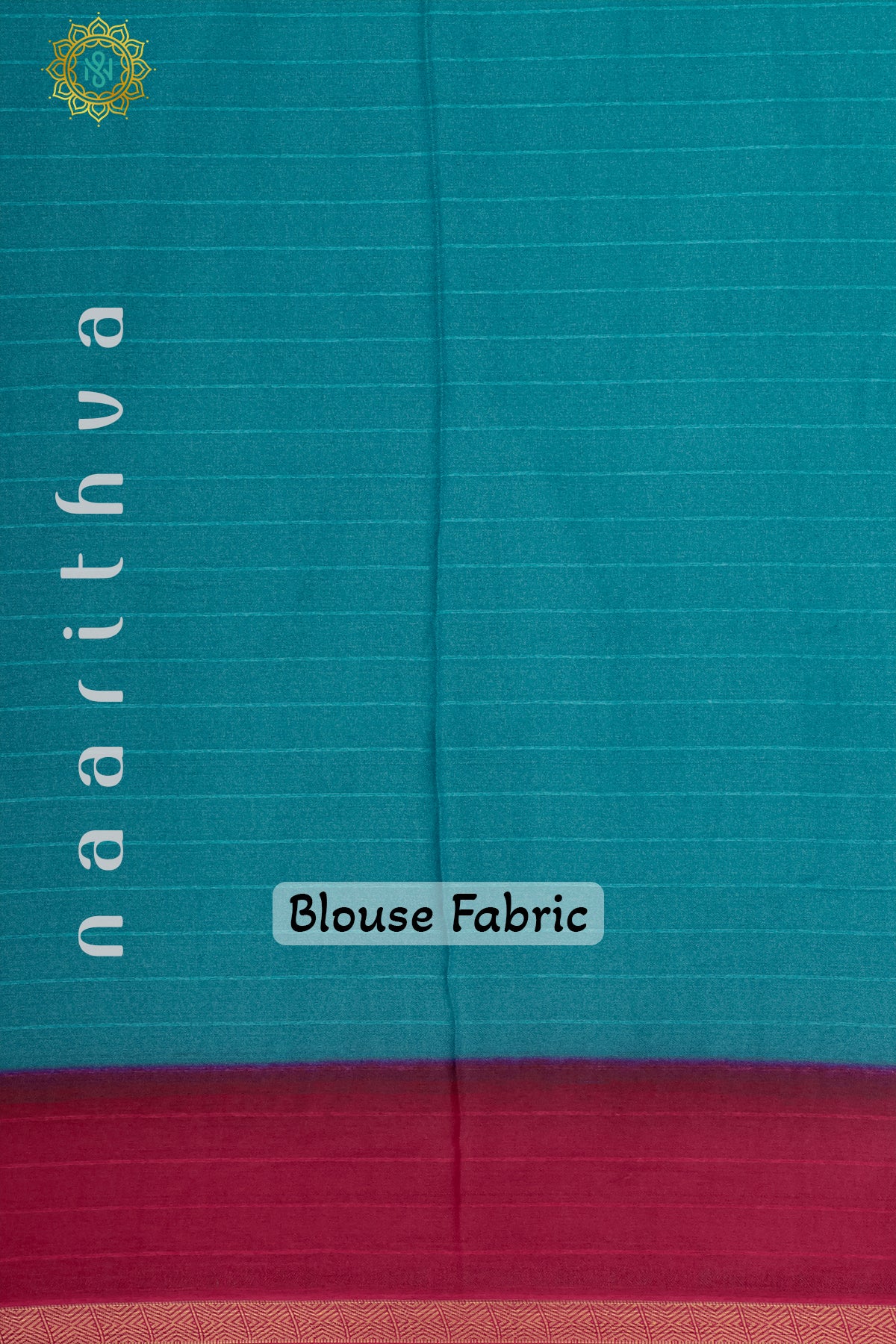 AQUA BLUE WITH RED - SEMI GEORGETTE