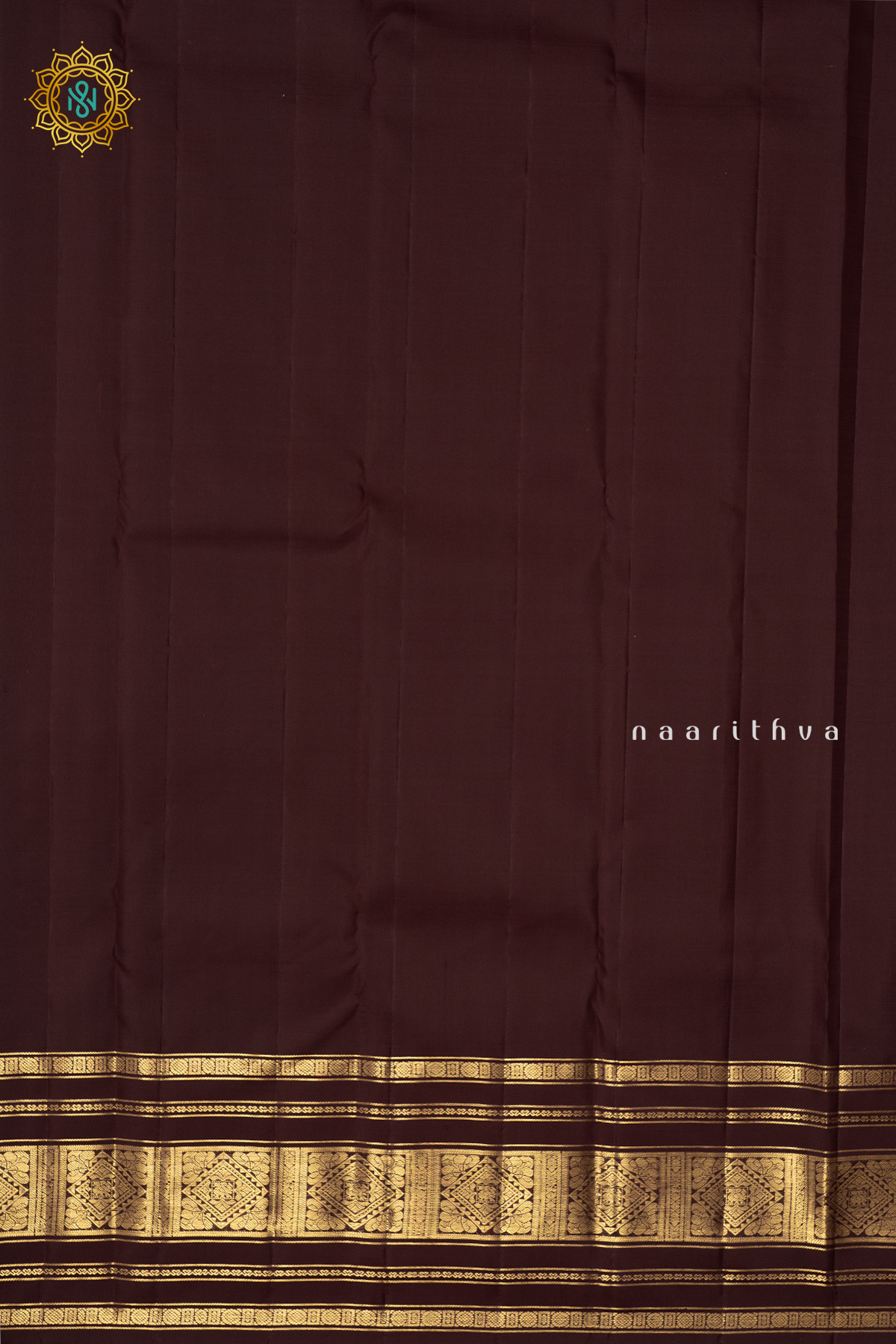 RUST ORANGE WITH BROWN - PURE KANJIVARAM SILK