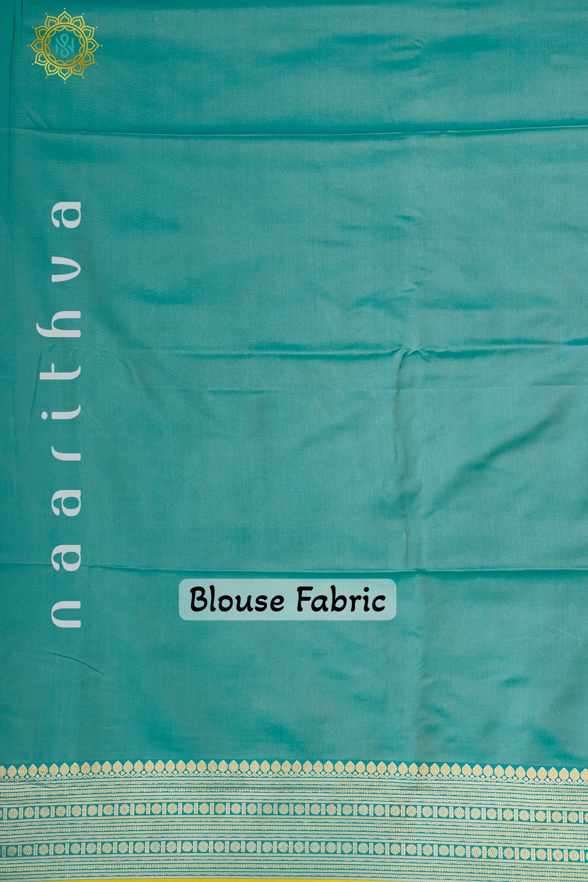 YELLOW WITH AQUA BLUE - SEMI SILK