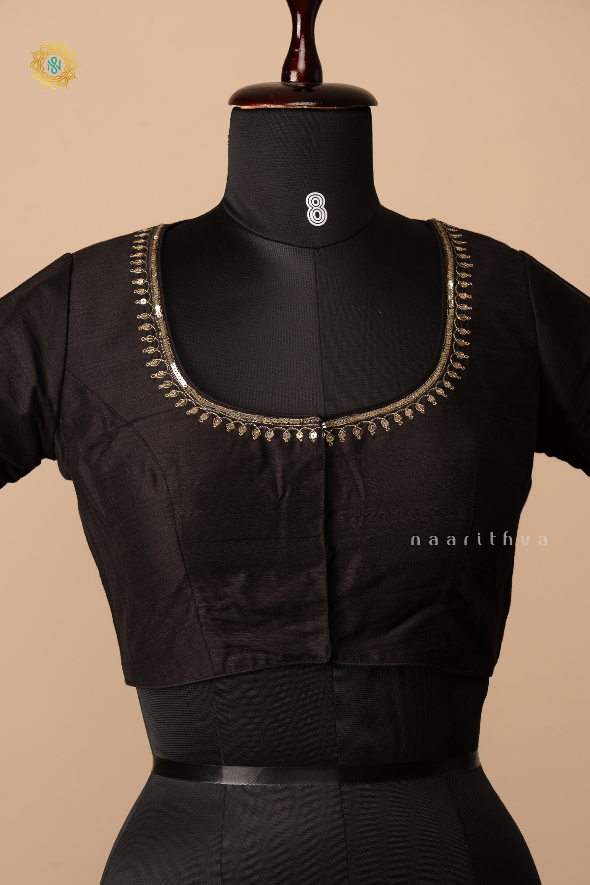 BLACK - COTTON SILK READYMADE BLOUSE