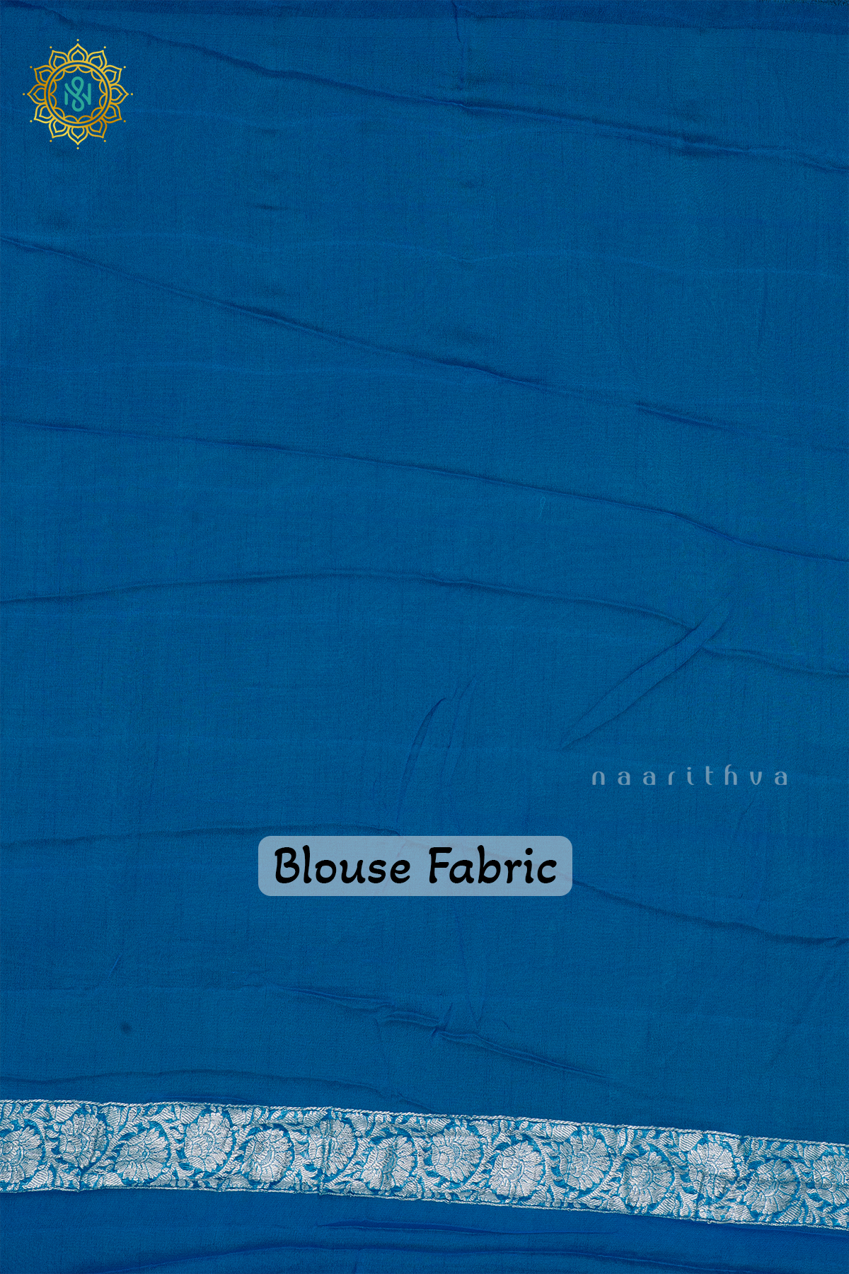 AQUA BLUE WITH SKY BLUE - PURE BANARASI CHIFFON