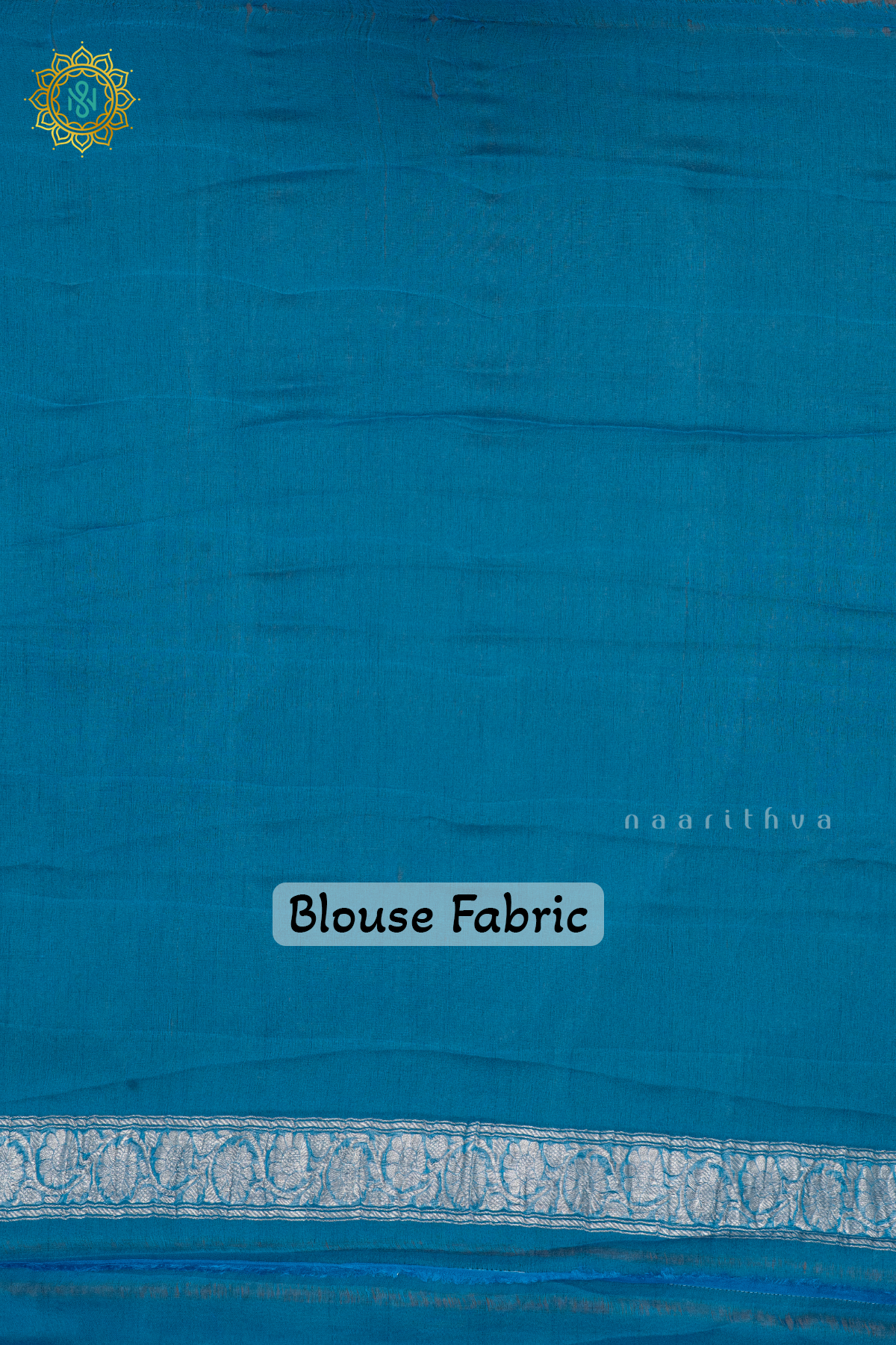 ORANGE WITH SKY BLUE - PURE BANARASI CHIFFON