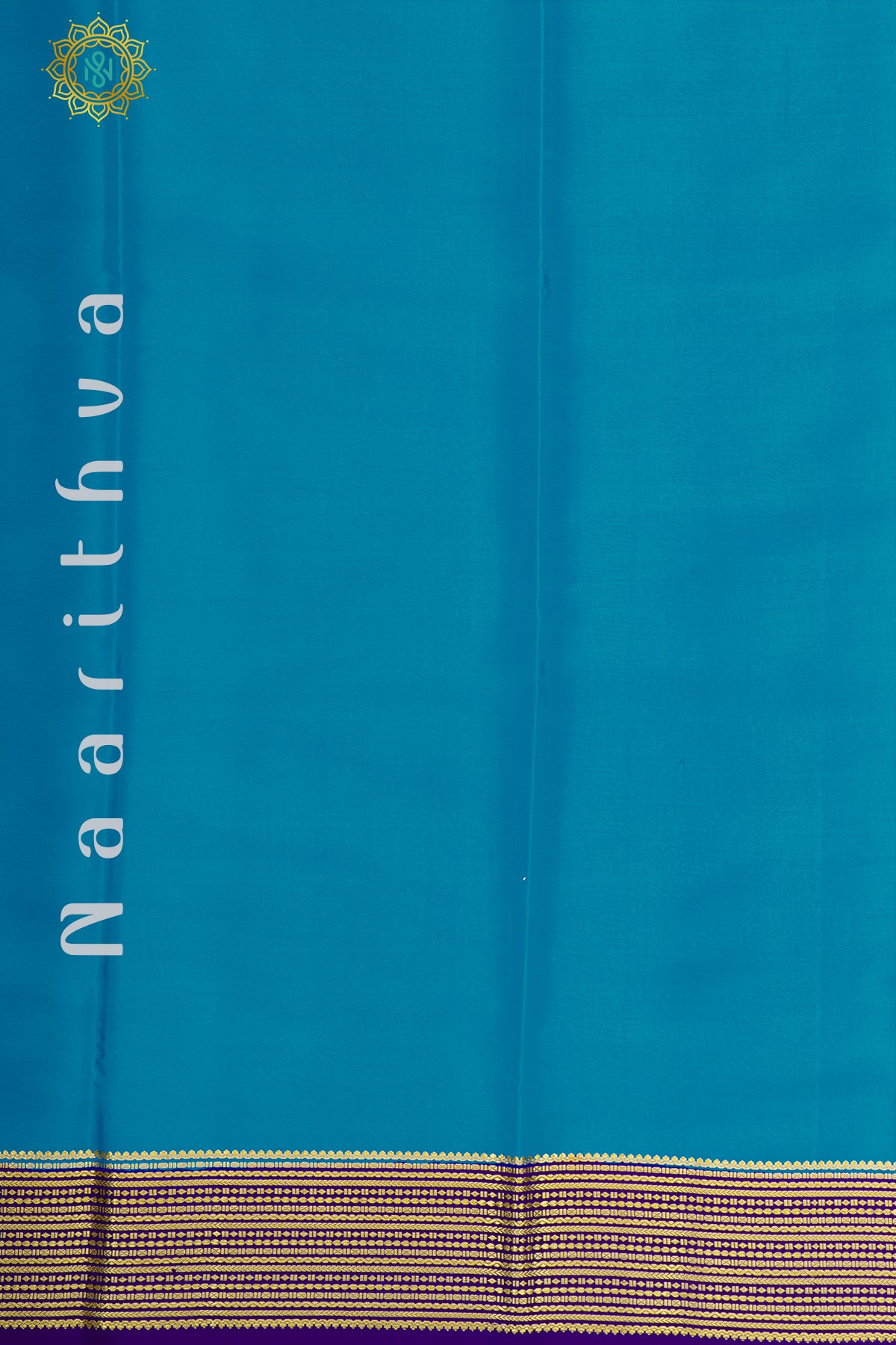 BLUE WITH NVAY BLUE - MYSORE CREPE SILK