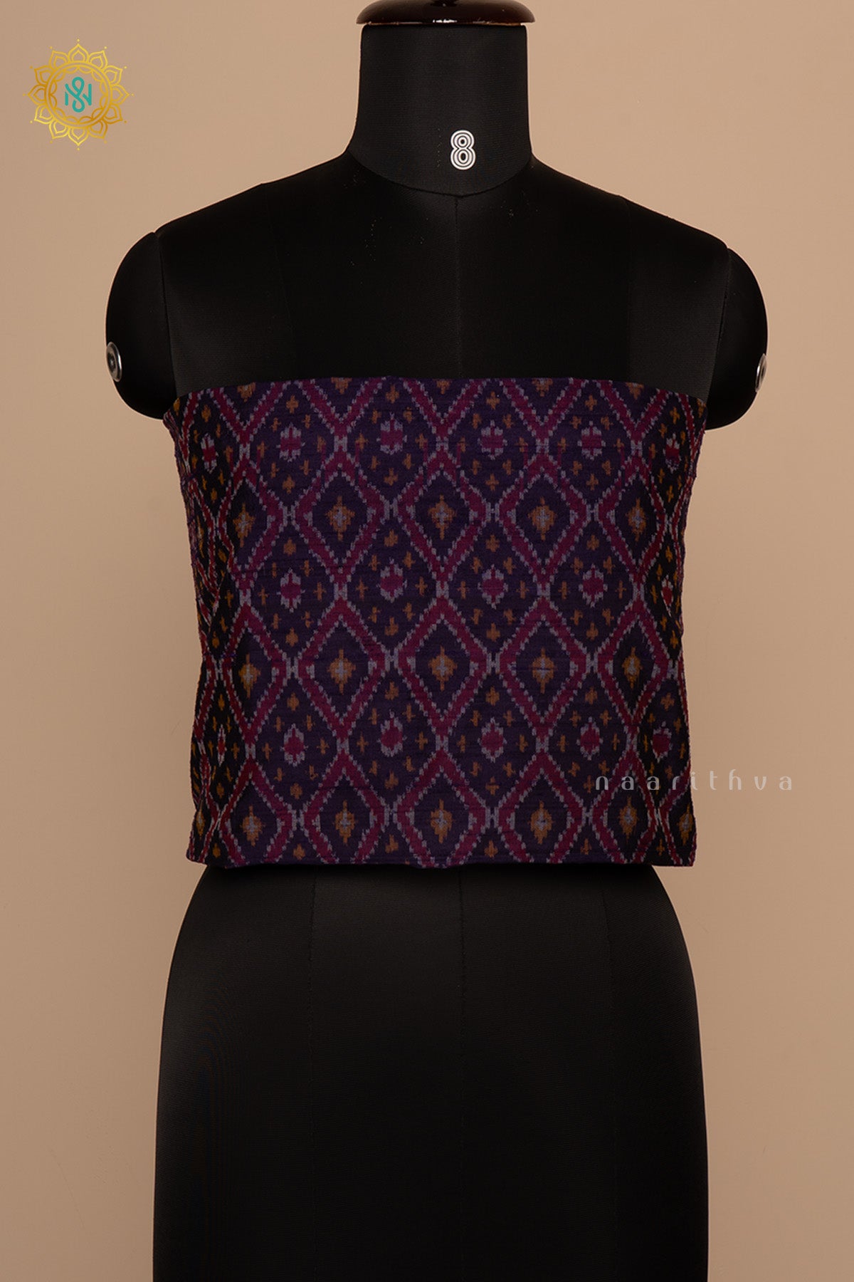 Purple - Ikkat Woven Pure Silk Blouse Fabric